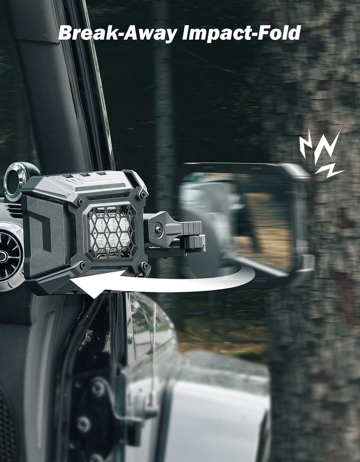 Wrangler Side Mirrors Doors-Off/On with Turn Light TJ & JK 1997–2018