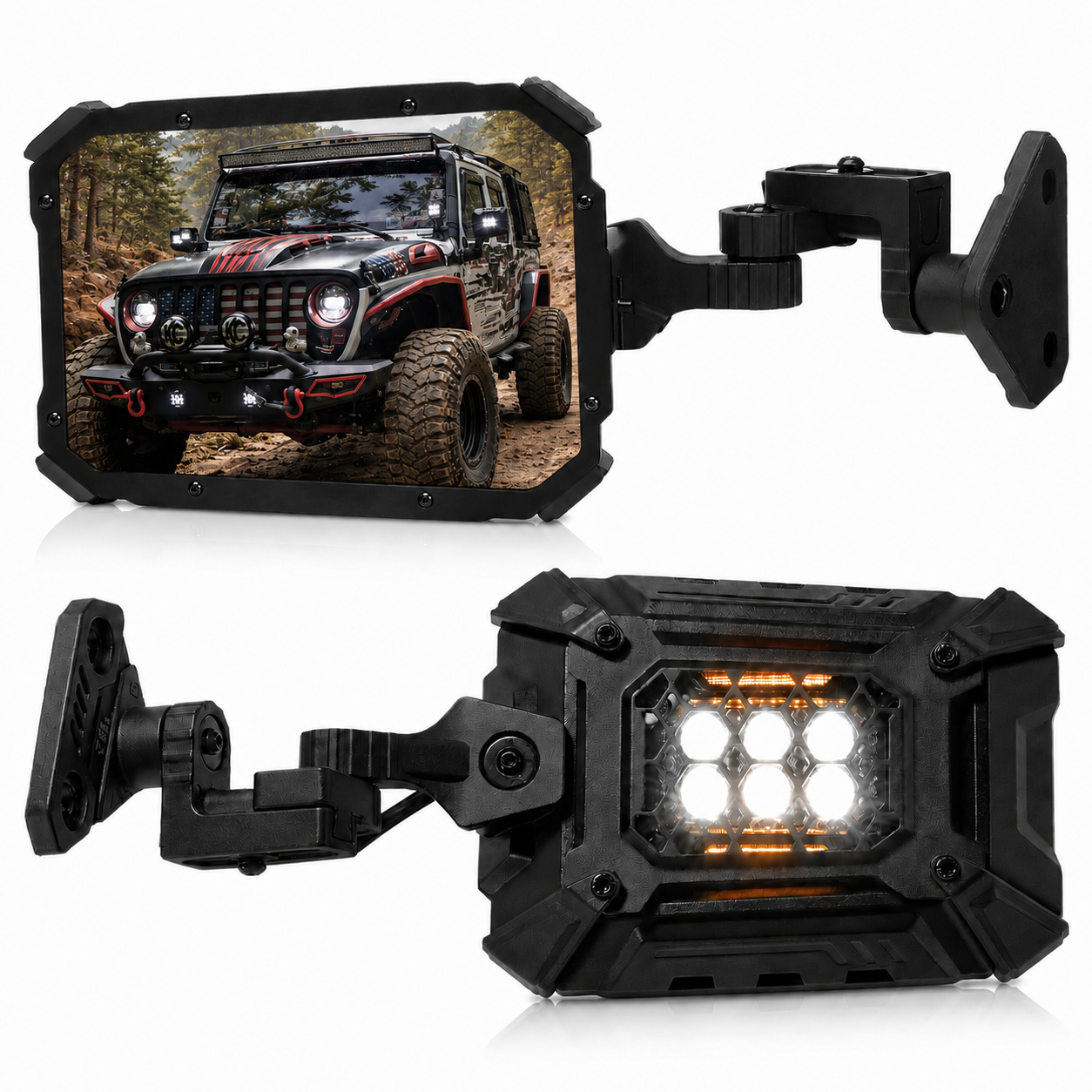 Wrangler Side Mirrors Doors-Off/On with Turn Light TJ & JK 1997–2018