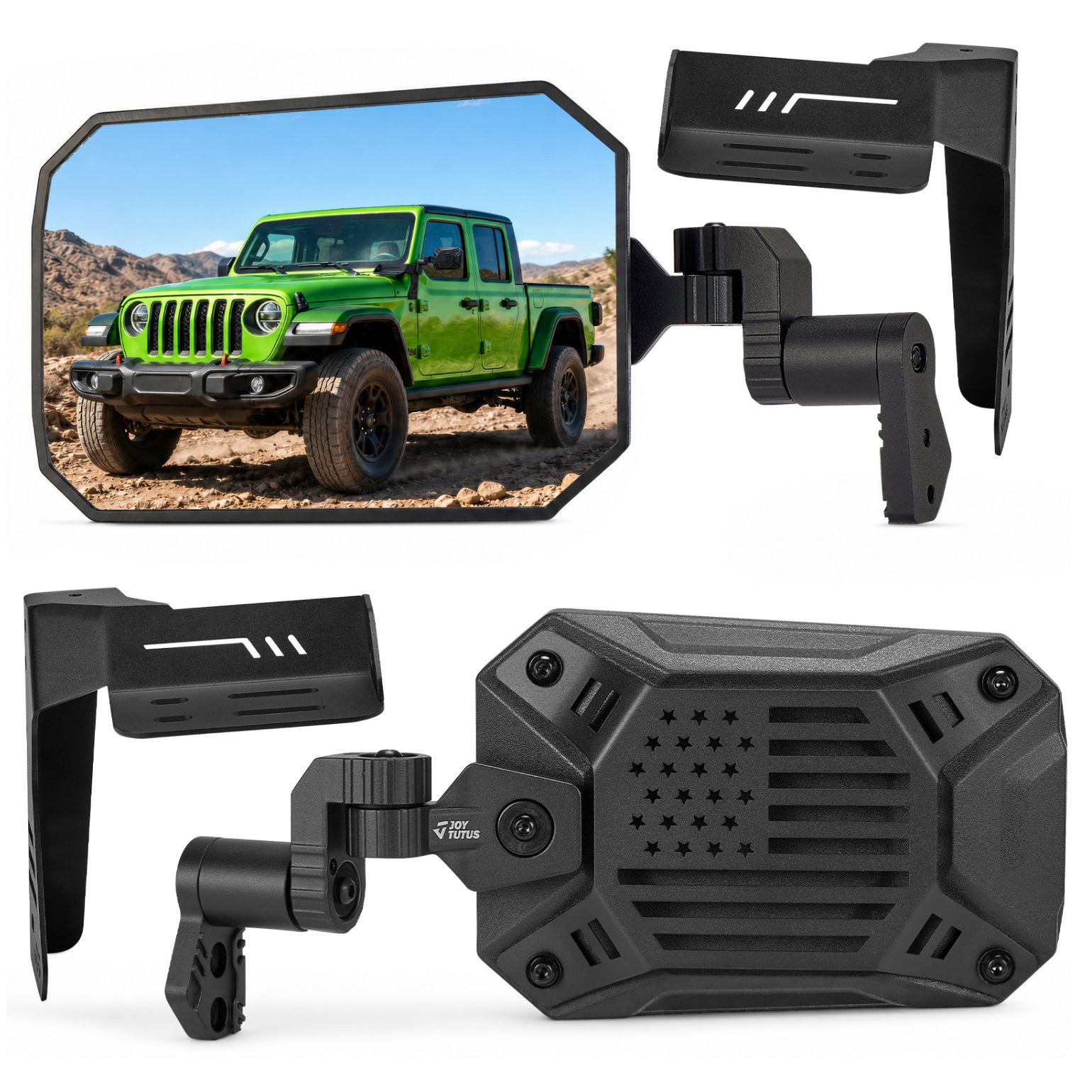 Wrangler & Gladiator Side Mirrors Doors-Off/On with Action Camera Mount
