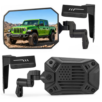 Wrangler & Gladiator Side Mirrors Doors-Off/On with Action Camera Mount