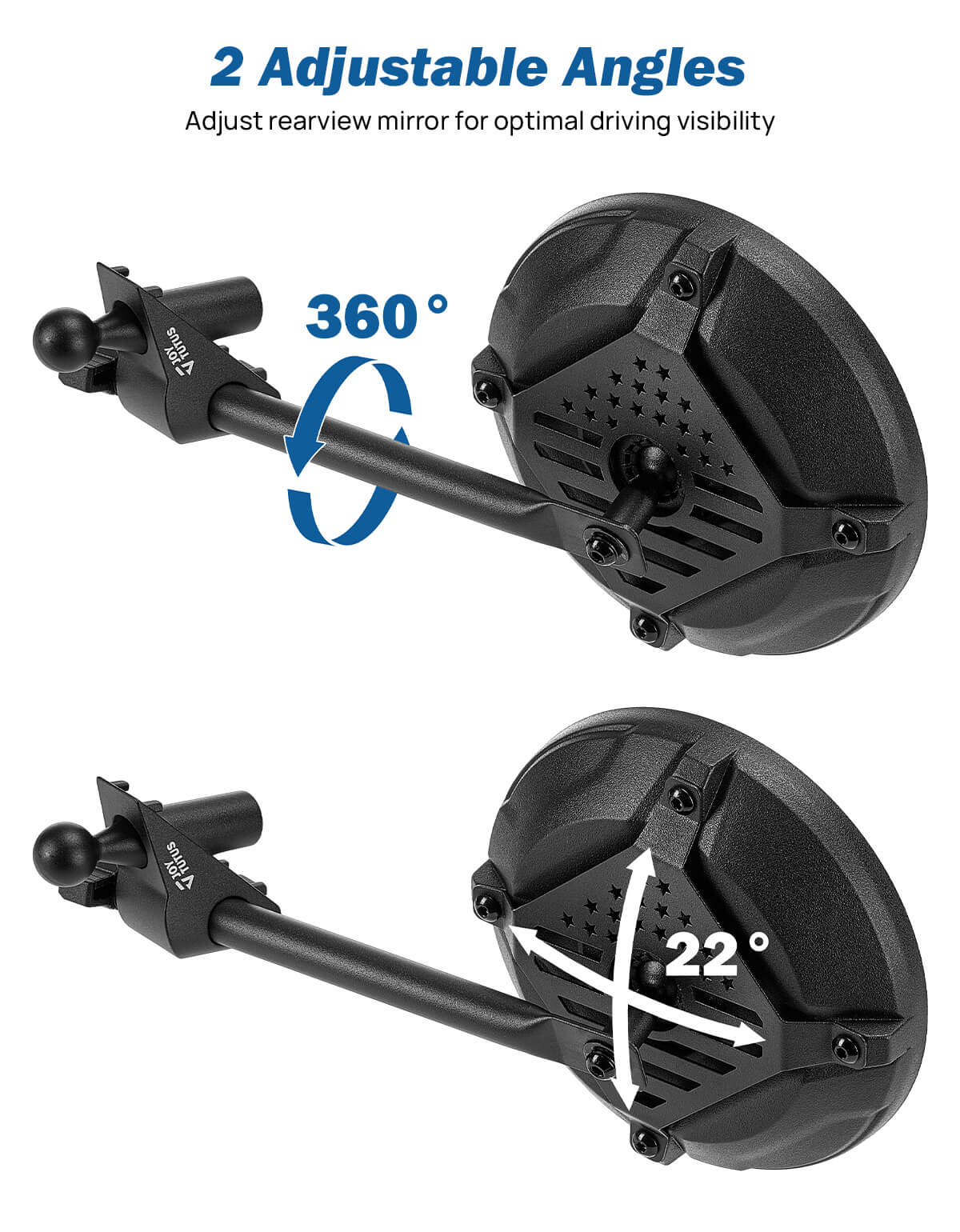 Door Off Mirrors for Wrangler JL & Gladiator JT, 6” Off-Road Mirrors