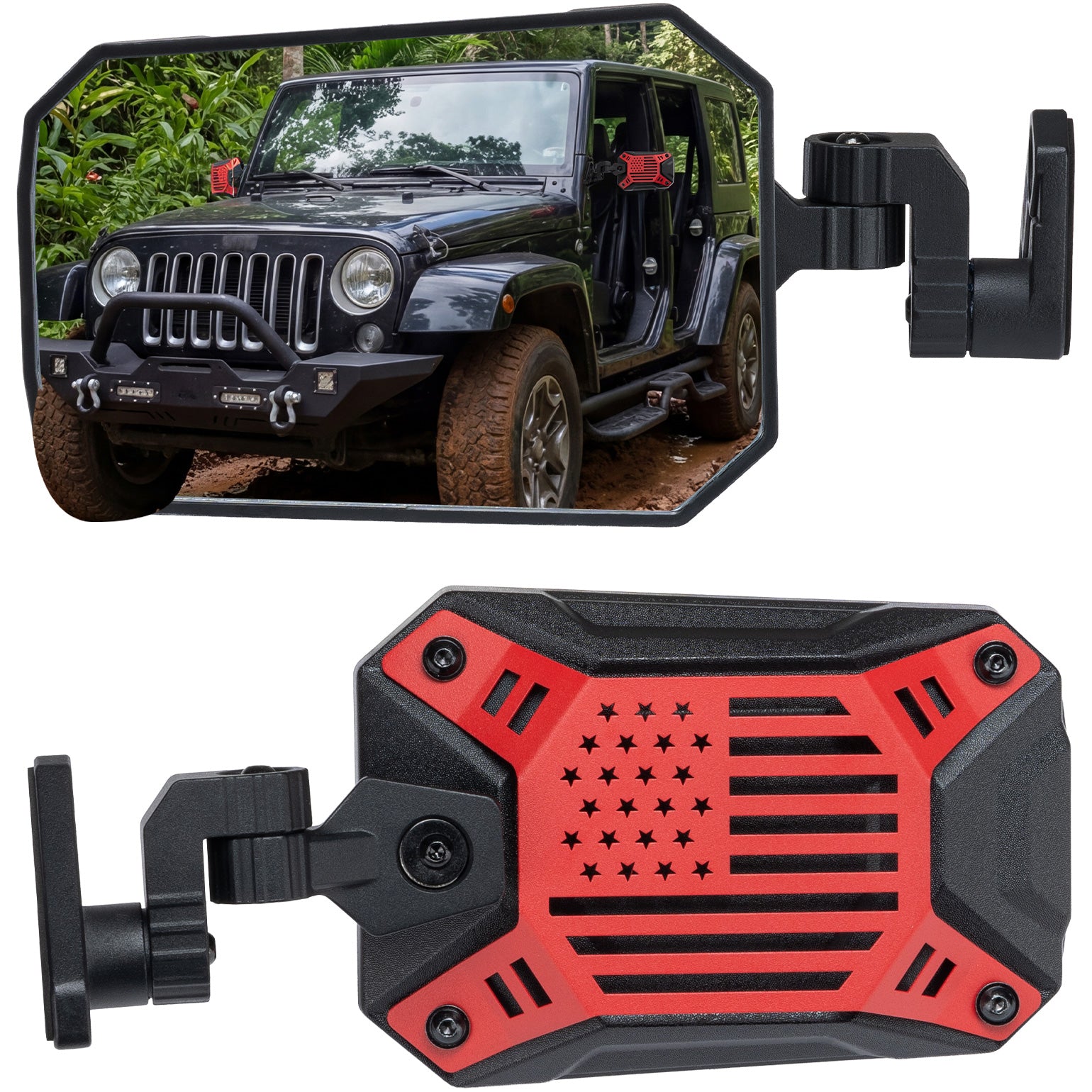 Jeep Wrangler TJ & JK Doors Off Mirrors (1997–2018) – No Vibration, Wider View