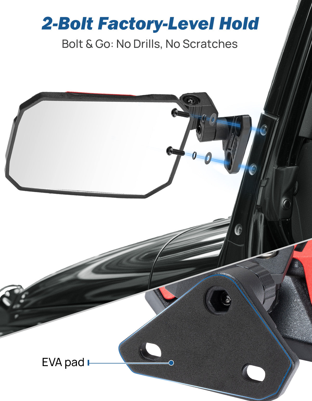 Jeep Mirrors Doors Off Compatible with Wrangler JL JK Gladiator JT