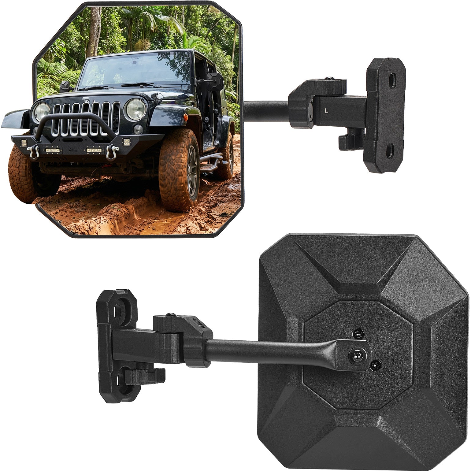 Doors Off Mirrors for Jeep Wrangler TJ & JK (1997–2018) – Anti-Shake