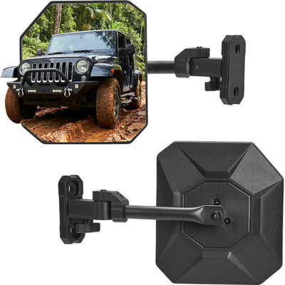 Doors Off Mirrors for Jeep Wrangler TJ & JK (1997–2018) – Anti-Shake