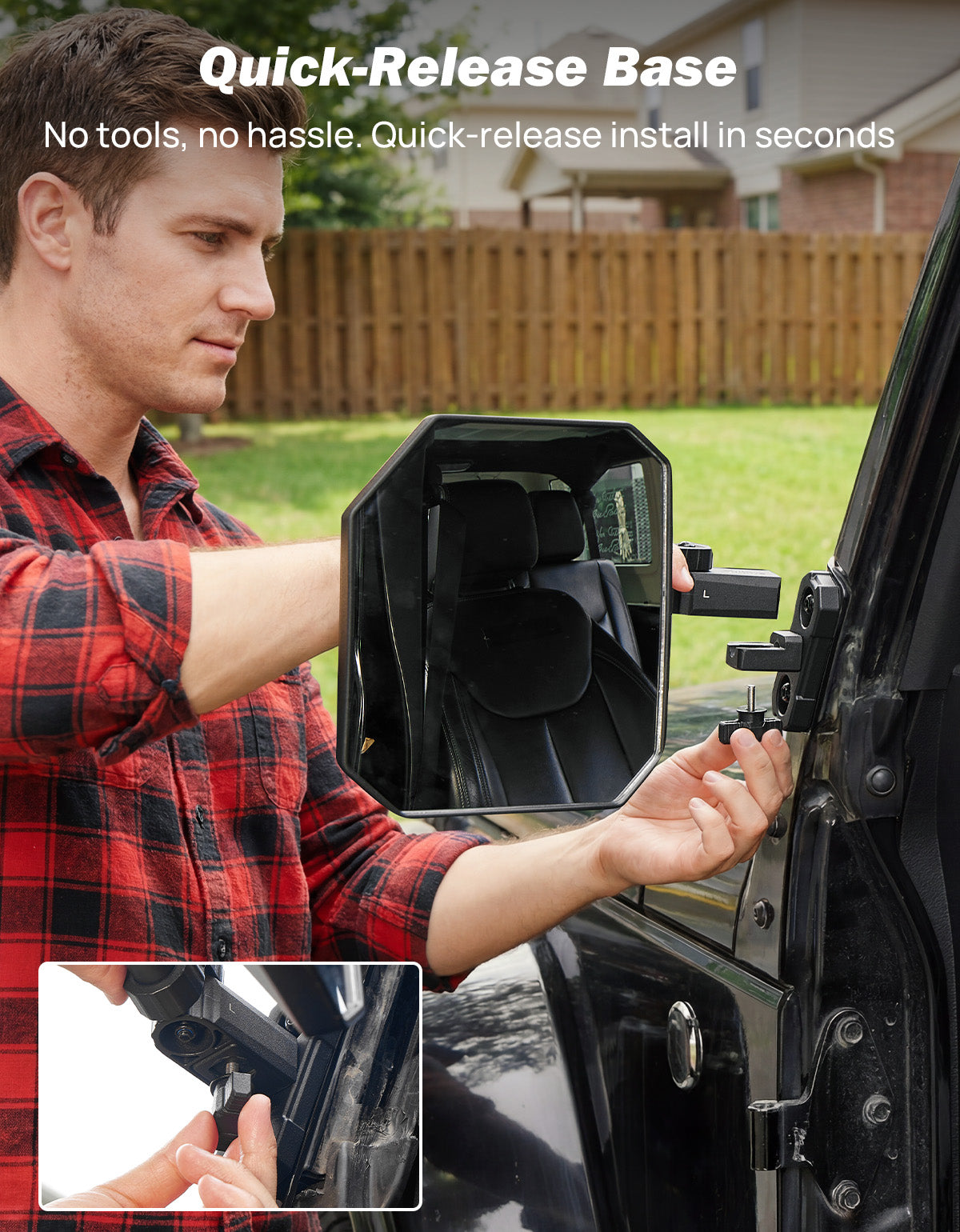 Doors Off Mirrors for Jeep Wrangler TJ & JK (1997–2018) – Anti-Shake