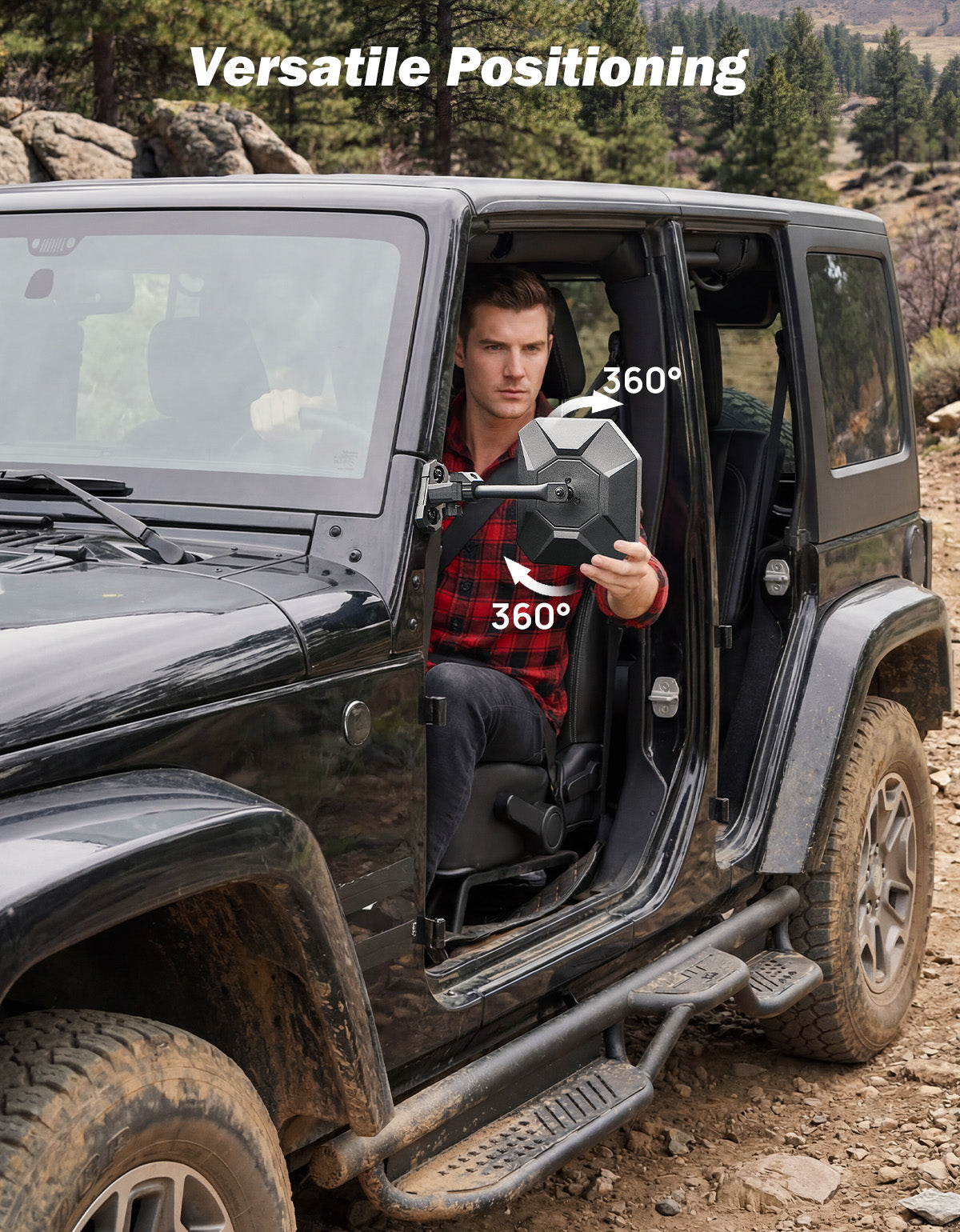 Doors Off Mirrors for Jeep Wrangler TJ & JK (1997–2018) – Anti-Shake