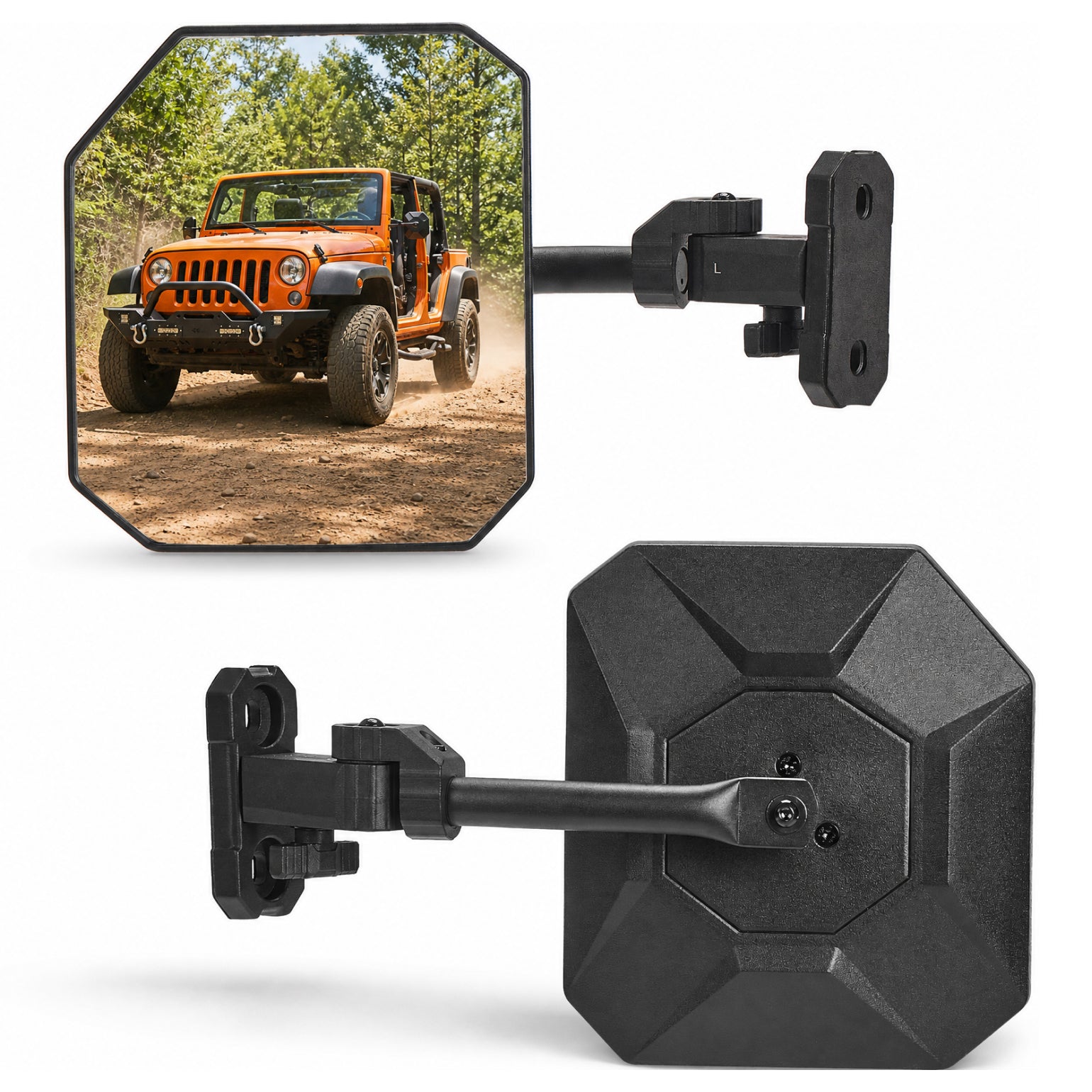 Doors Off Mirrors for Jeep Wrangler TJ & JK (1997–2018) – Anti-Shake
