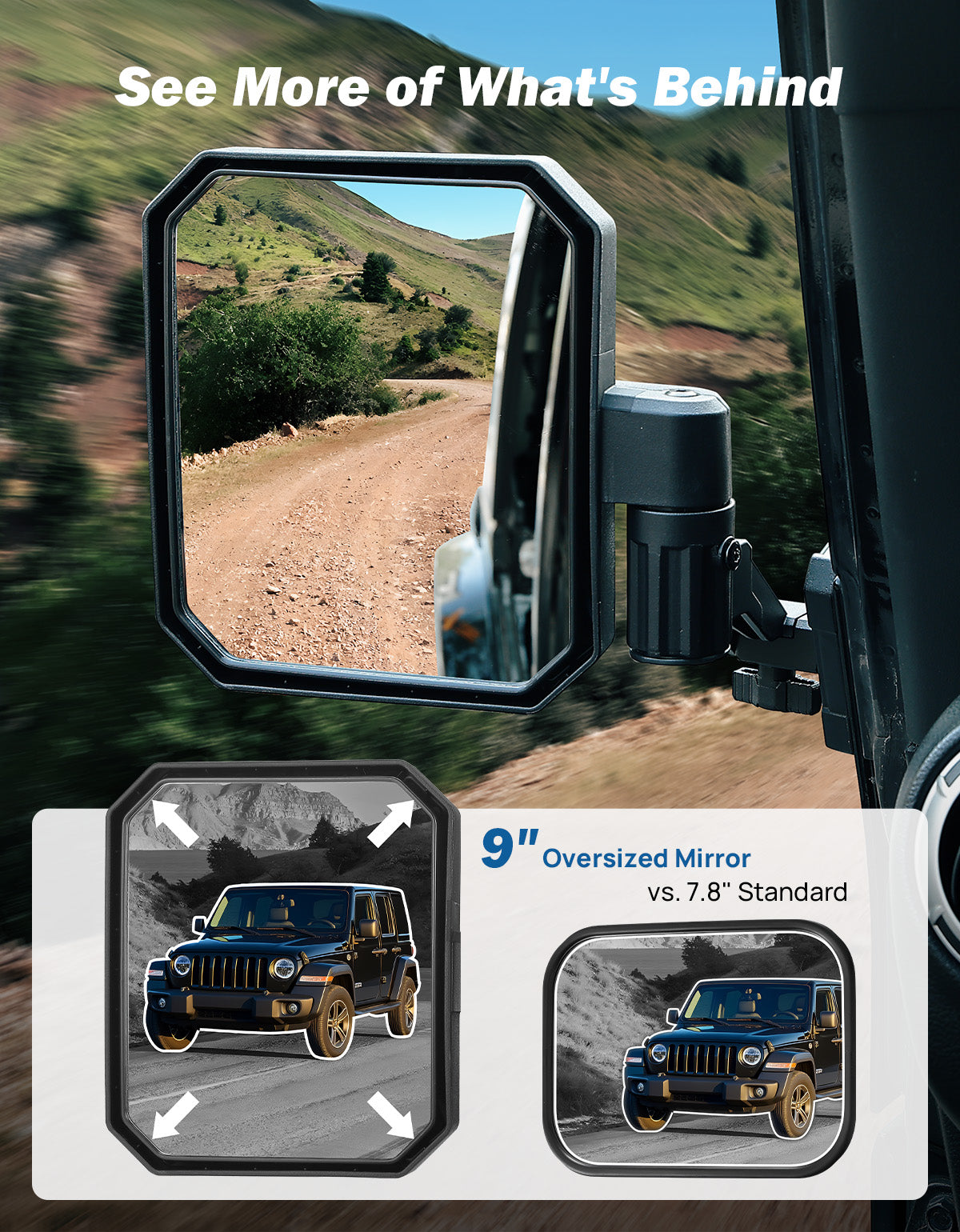 Jeep Mirrors Doors Off Compatible with Wrangler JL JK Gladiator JT