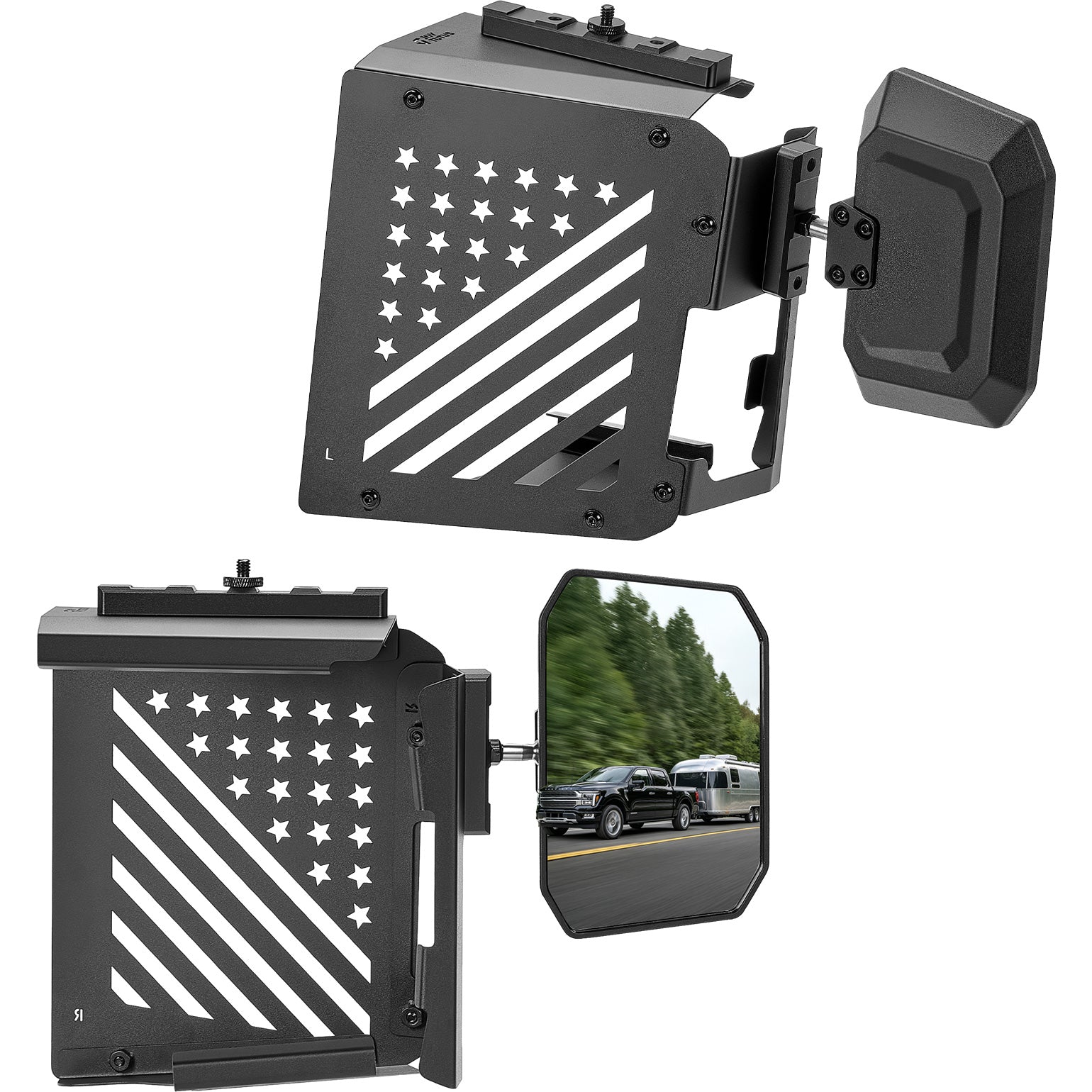 F150 Towing Mirror Extensions with Tactical Rails for 2021–2026