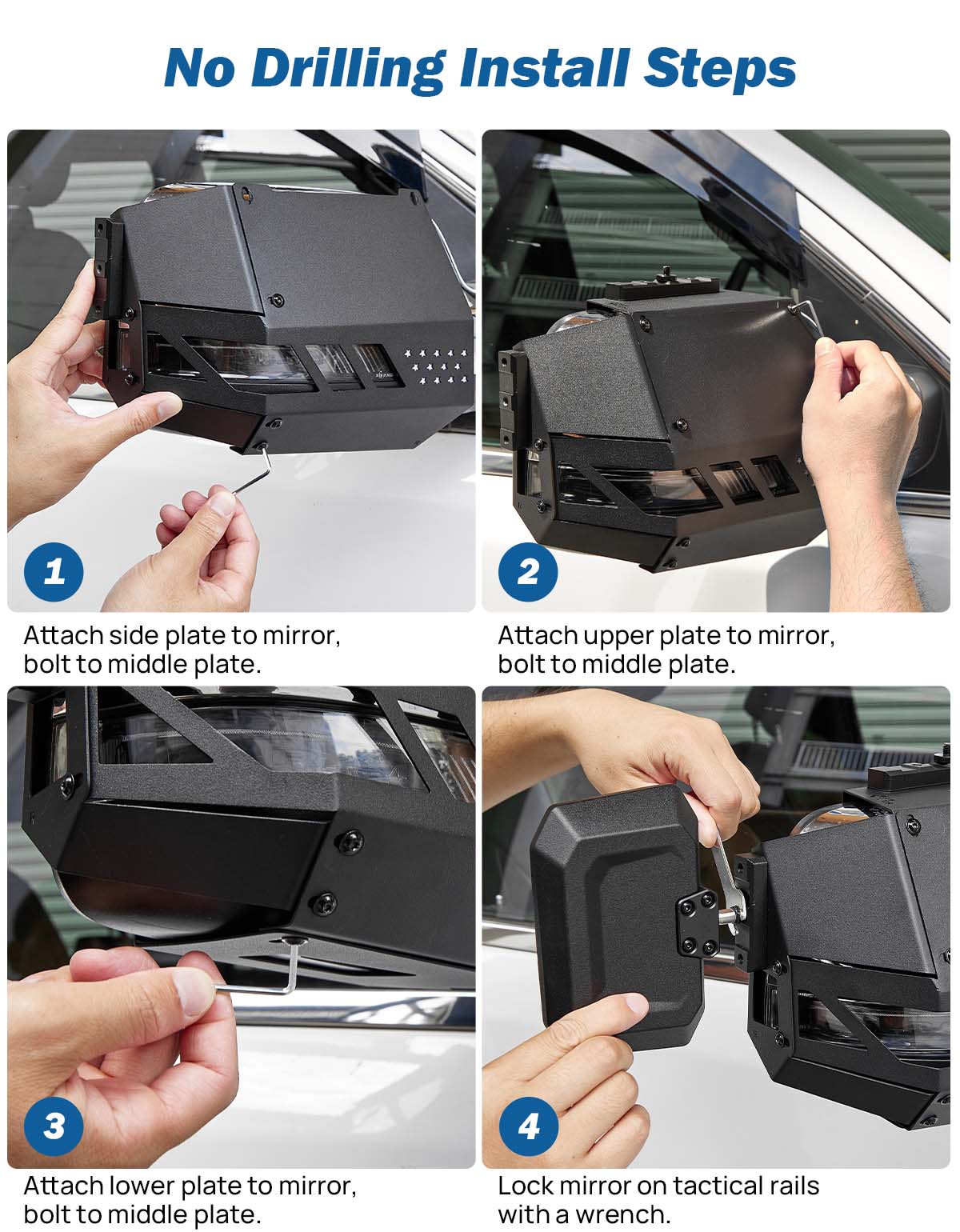 Tow Mirrors for 2019–2026 RAM 1500 New Body Style | Stable Clip-On Design
