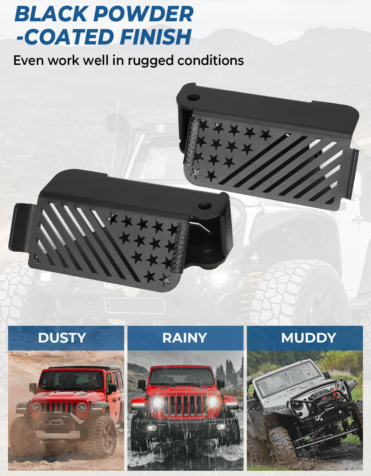 120° Foot Pegs for Wrangler JK JL Gladiator JT 2007–2026