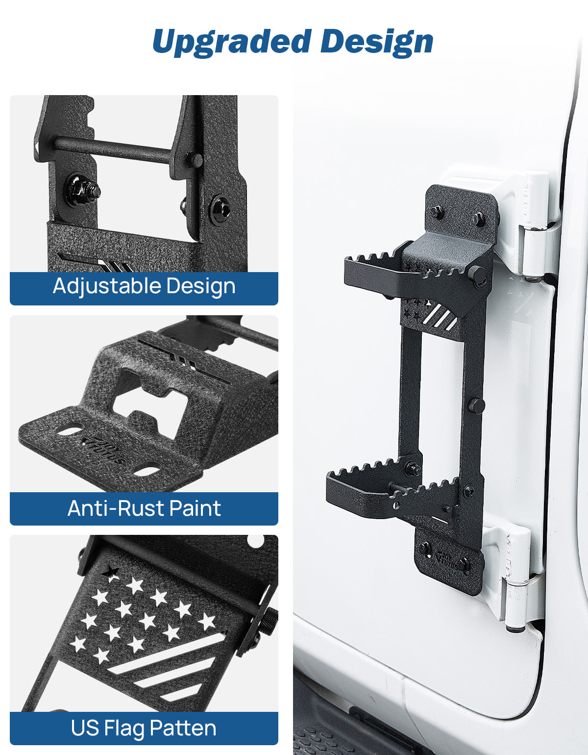 Metal Folding Door Hinge Foot Step for Wrangler JK JL & Gladiator JT