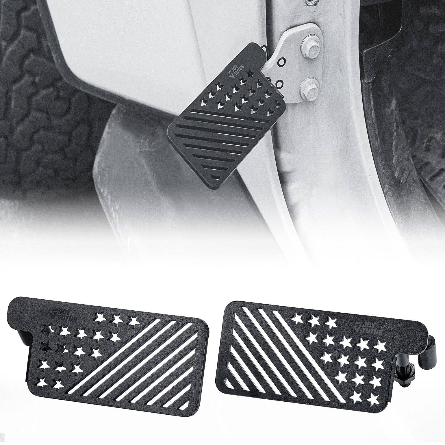 Wrangler & Gladiator Doors-Off Foot Pegs with US Flag Pattern