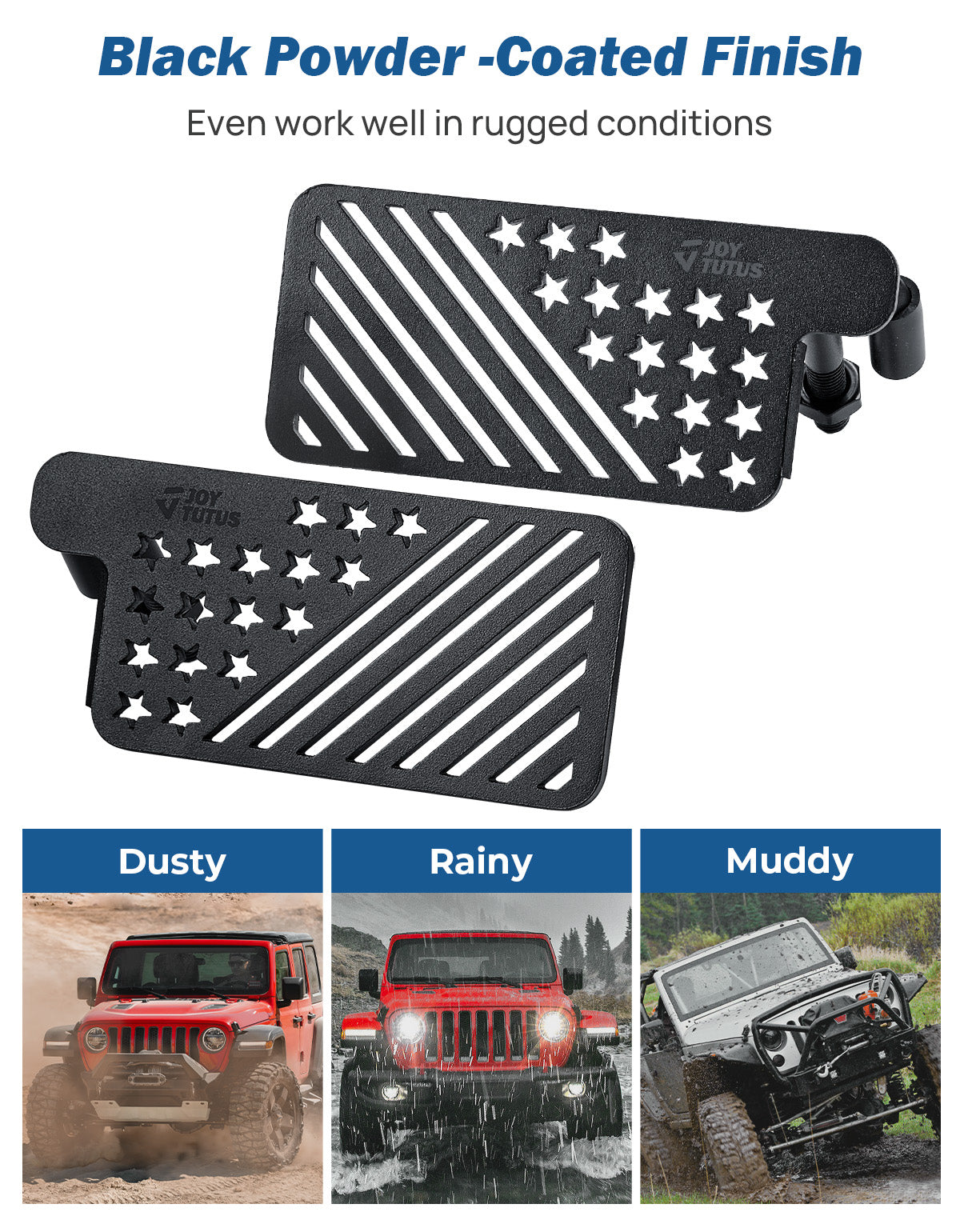 Wrangler & Gladiator Doors-Off Foot Pegs with US Flag Pattern