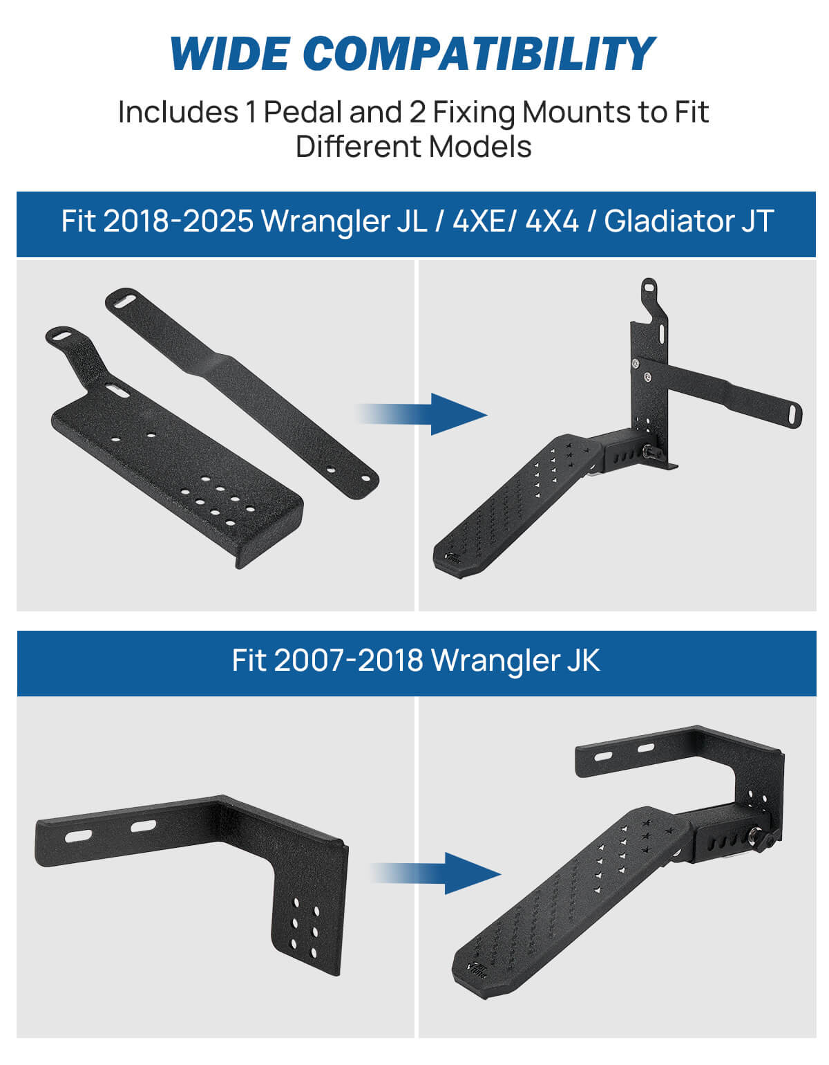 Dead Pedal Foot Rest Pad for Jeep Wrangler JK/JL 2007-2026 & Gladiator JT