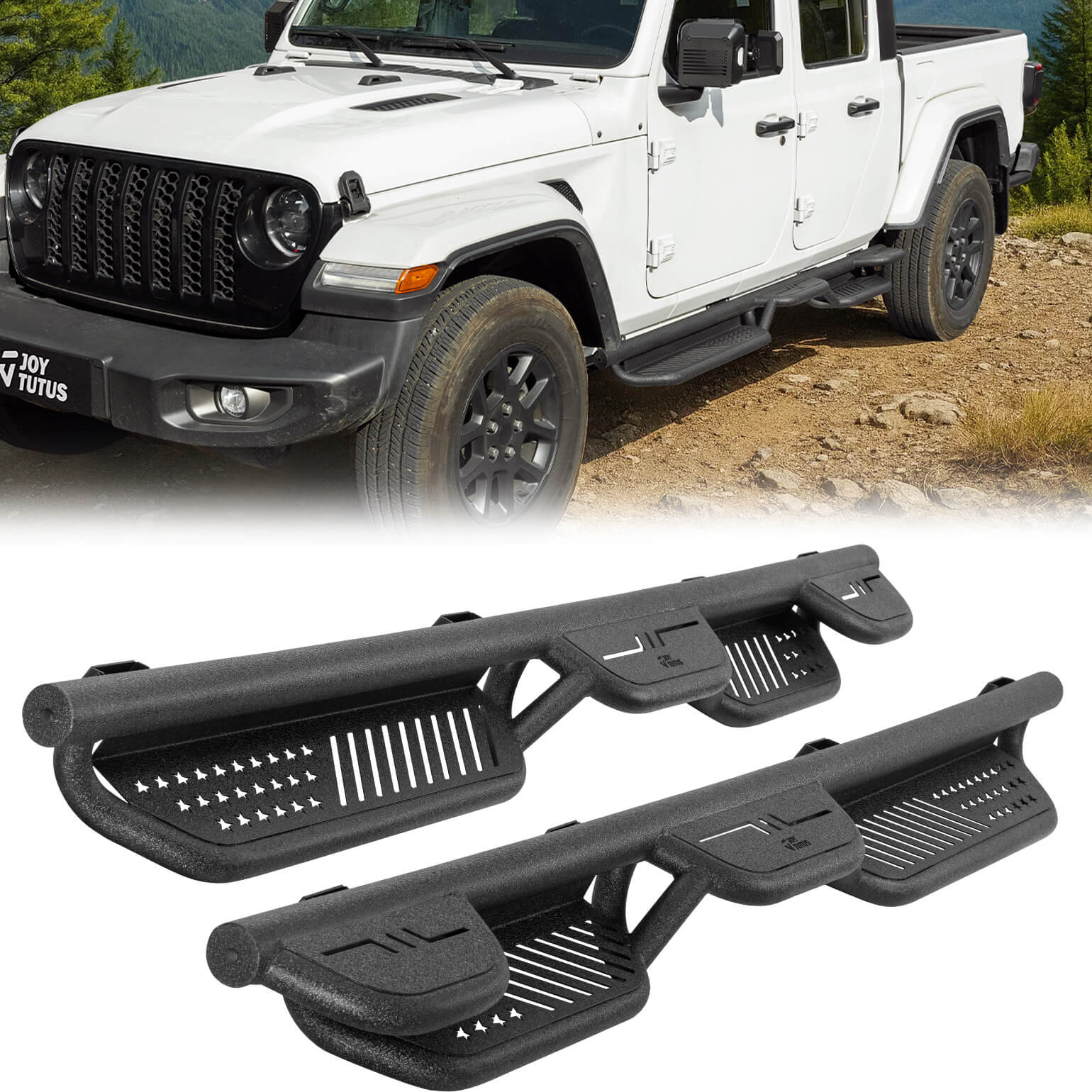 6.7" Running Boards for Gladiator JT 2020–2026, Heavy-Duty Side Steps