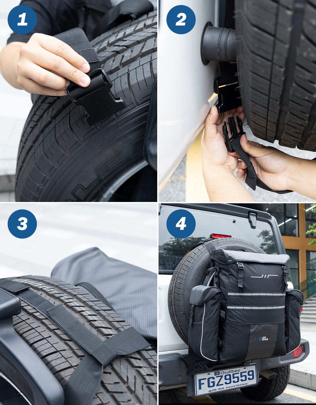 Spare Tire Storage Bag 52L for Offroad Camping 30–40 Inch Tires