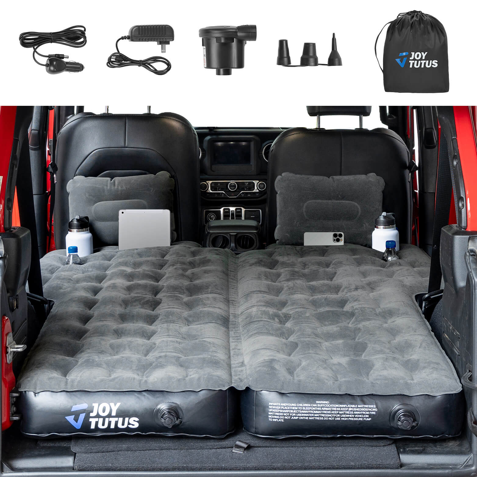 SUV Air Mattress for Wrangler JL 4-Door 2018–2026 with Pump & Pillows
