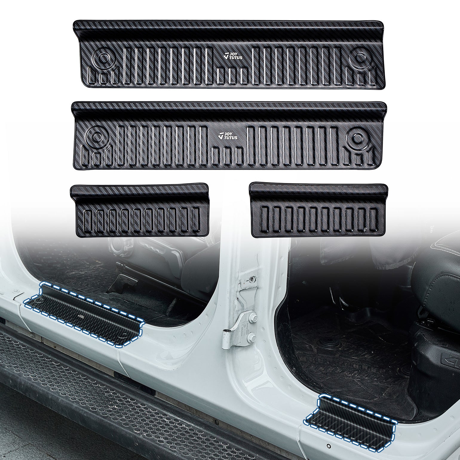 Stainless Steel Door Sill Guards for Wrangler JL 4-Door & Gladiator JT