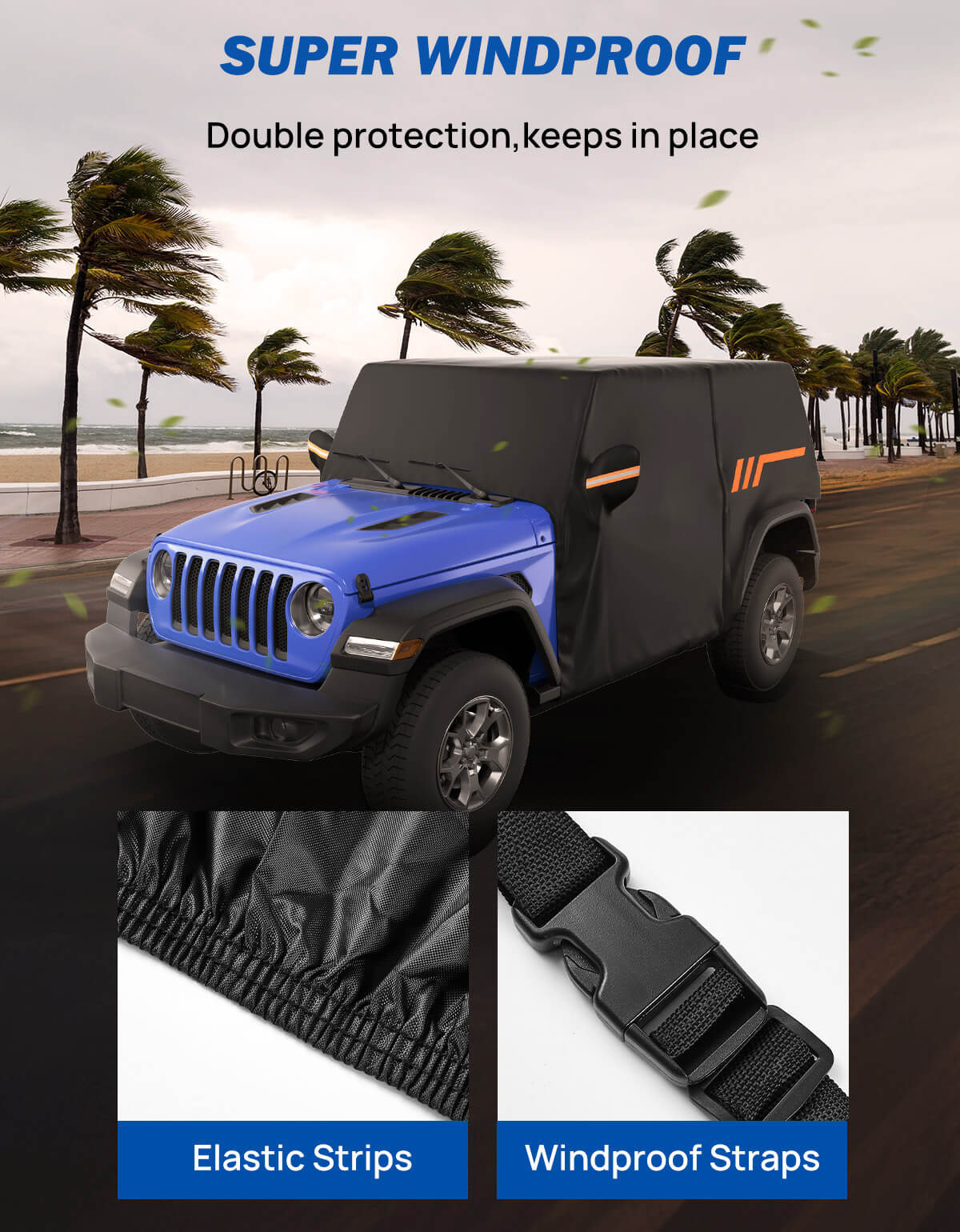 Cab Cover for Wrangler JK/JL 2-Door 2007–2026 – Waterproof, UV-Protected, Scratch-Resistant