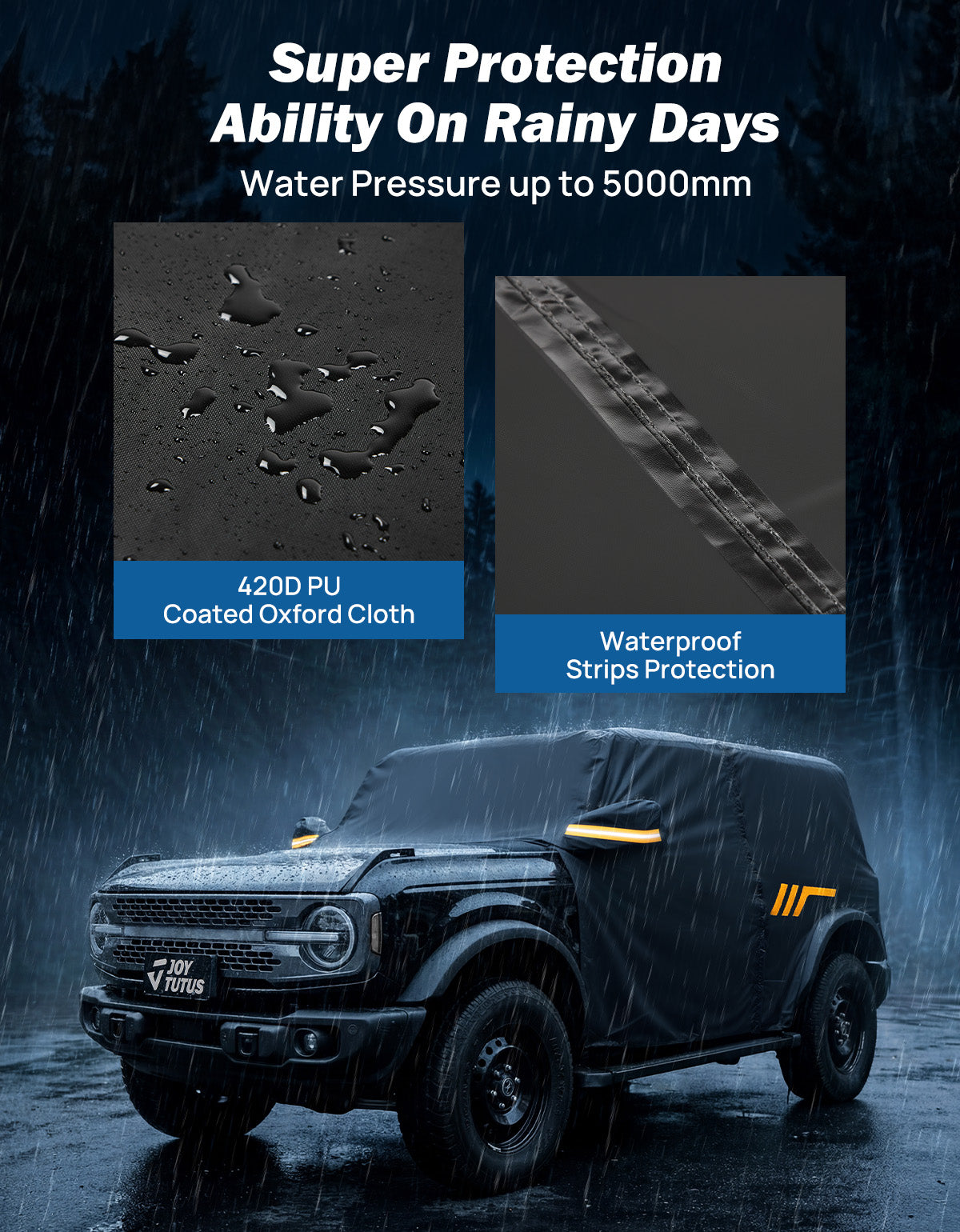 Ford Bronco 4 Door Cab Cover (2021–2026) – Waterproof SUV Cover with UV50+ Protection & Zipper Access