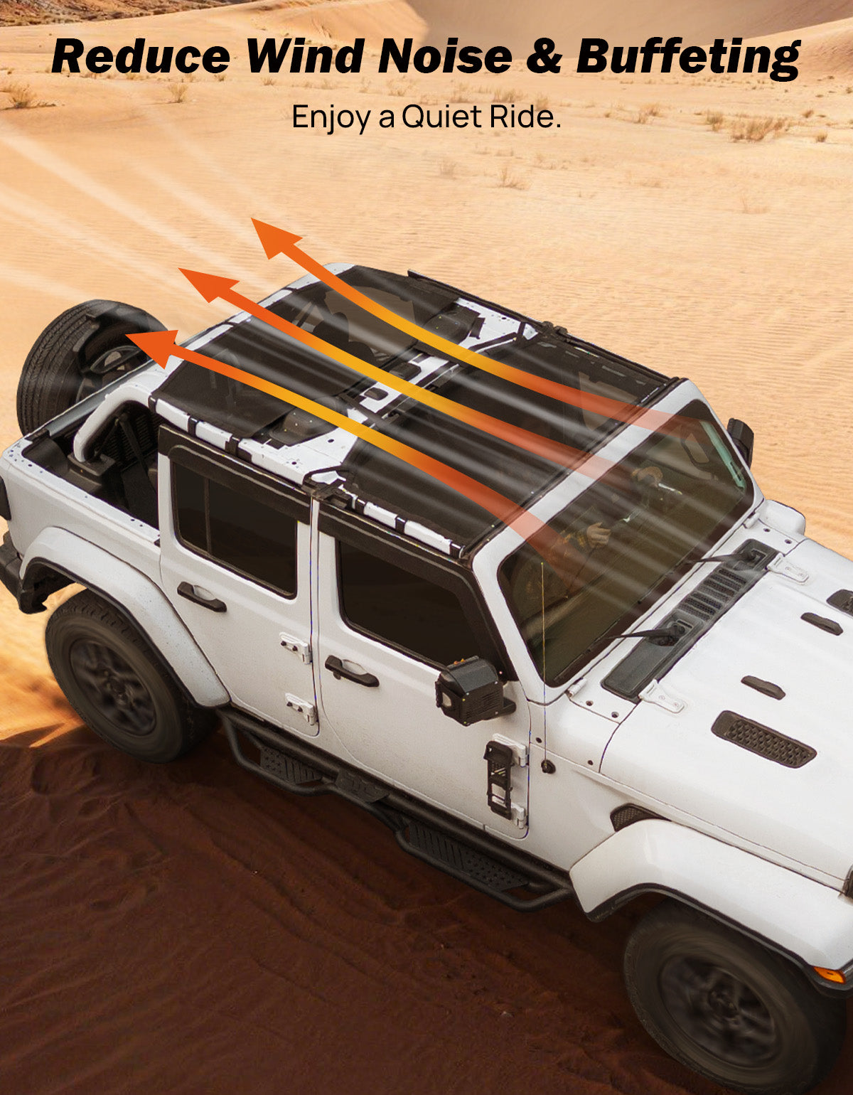 Front & Rear Mesh Sunshade for Jeep Wrangler JL 4-Door (2018–2026)