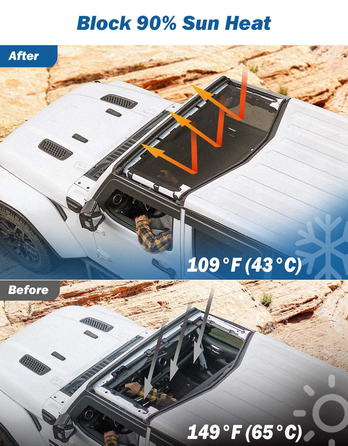 Mesh Sunshade Top for Jeep Wrangler JL & Gladiator JT (2018–2026)