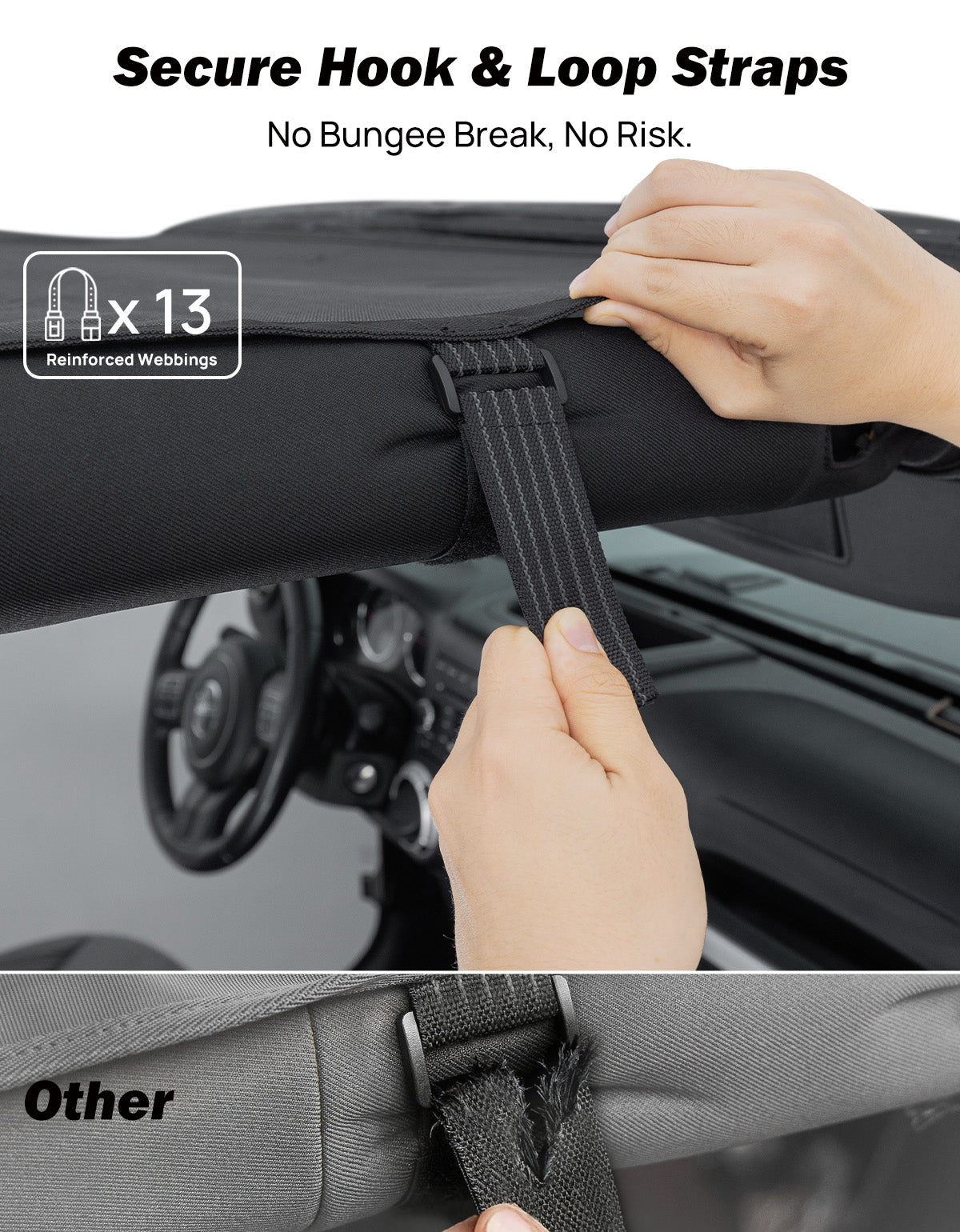 Front Mesh Sun Shade for Jeep Wrangler JK & JKU (2007–2018) – UV Protection Bikini Top