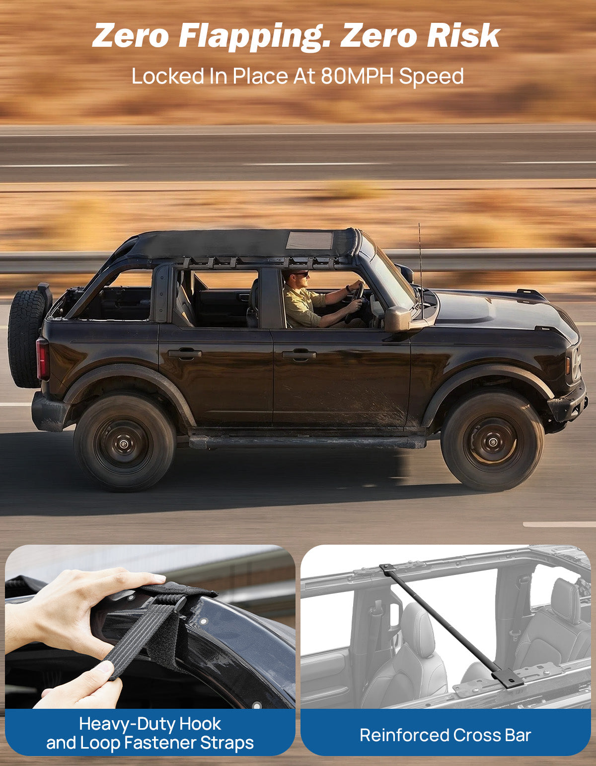 Sun Shade Top for Ford Bronco 4 Door 2021-2026