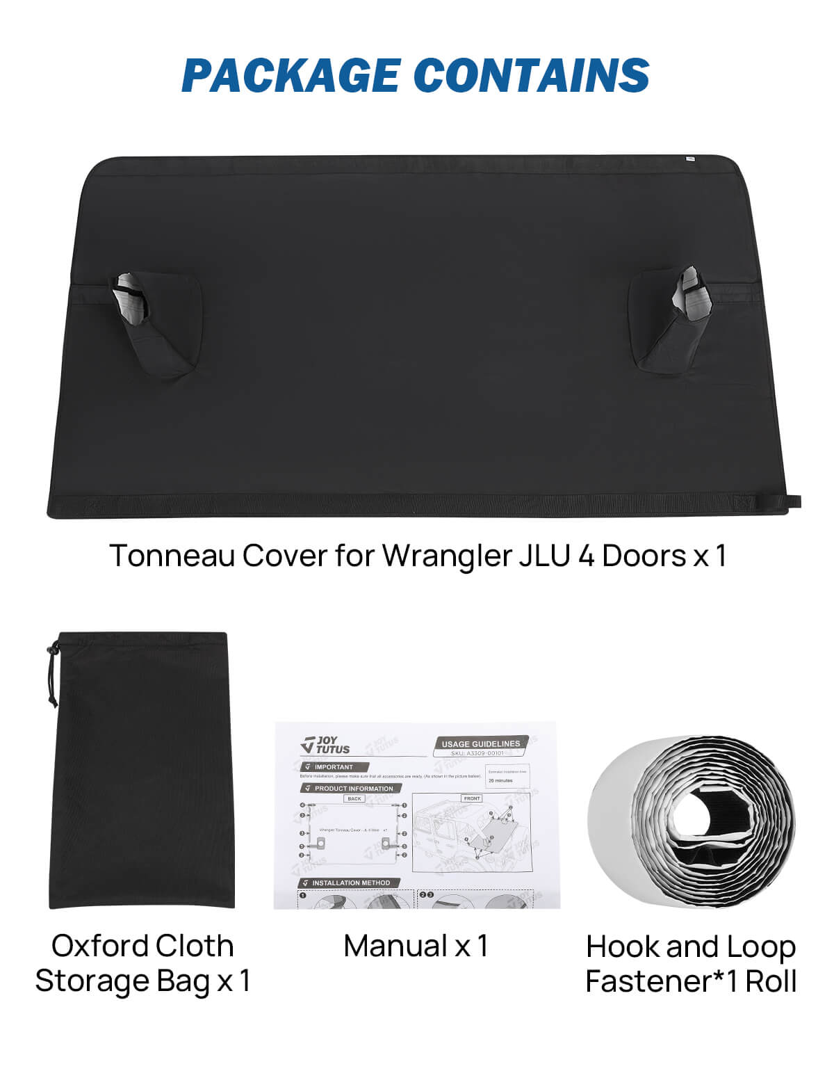 Tonneau Cargo Cover for Wrangler JLU 4-Door 2018–2026