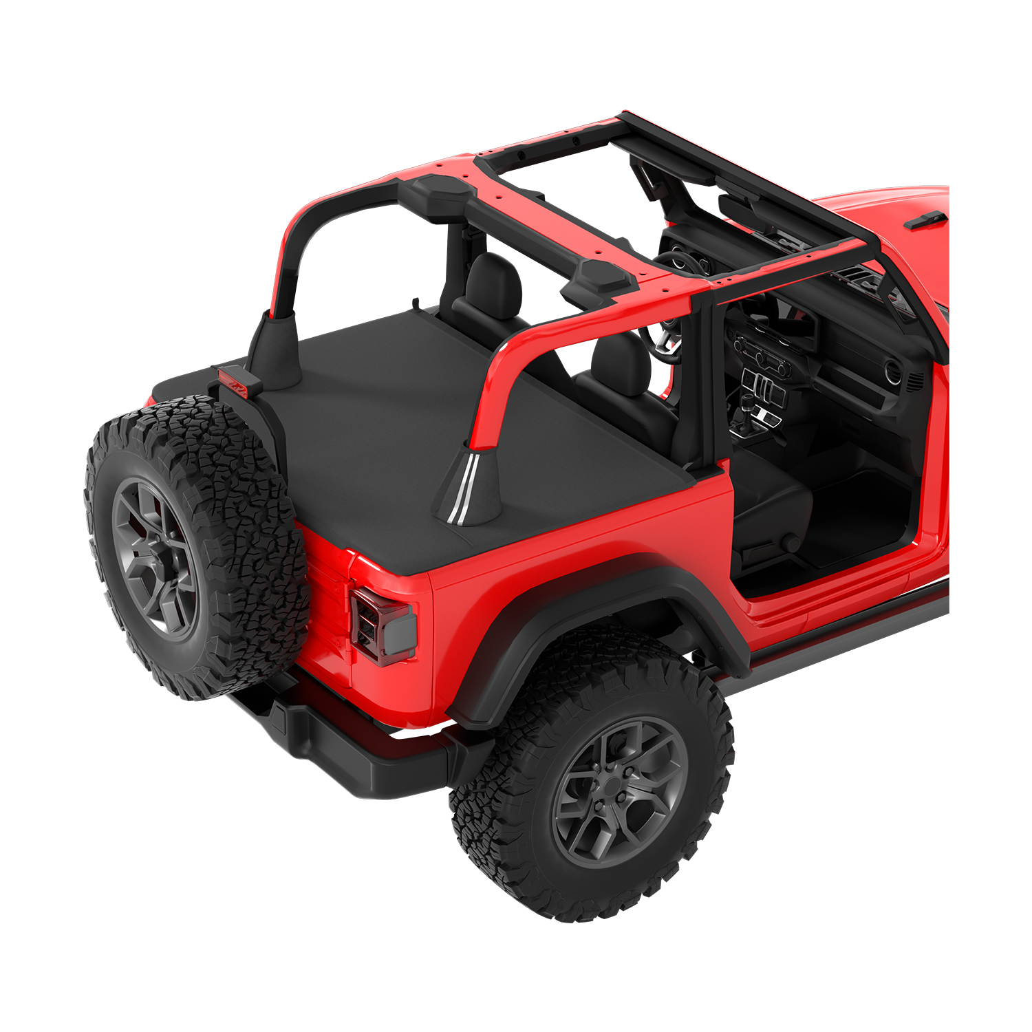 JOYTUTUS Tonneau Cover Fit for Wrangler JL 2 Doors, JL Trunk Cargo Cover Tailgate Cover