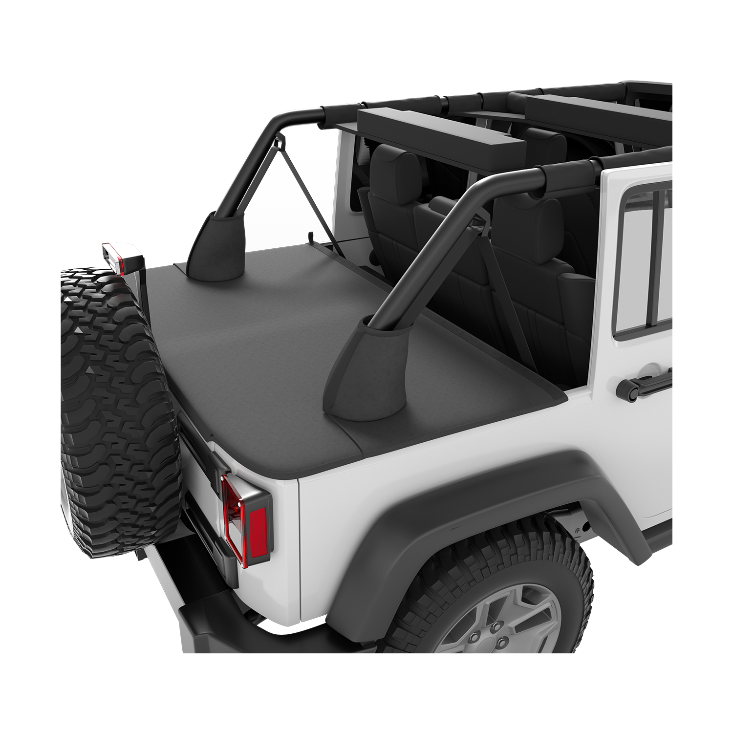 JOYTUTUS Tonneau Cover Fit for Wrangler JKU 2007-2018 4 Doors