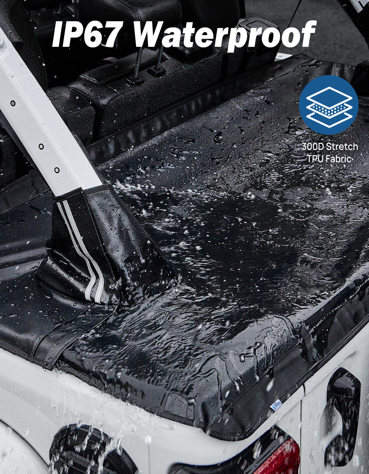 Waterproof Tonneau Cover for Wrangler JLU 4-Door 2018–2026