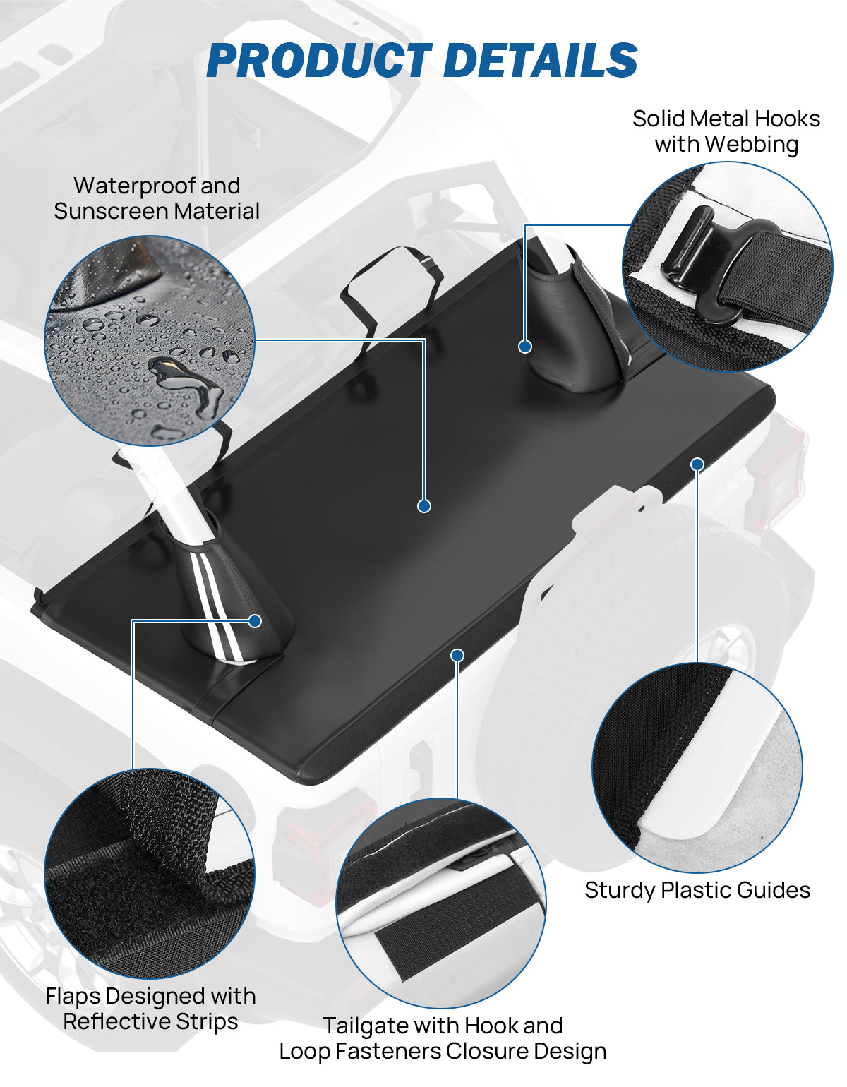 Waterproof Tonneau Cover for Wrangler JLU 4-Door 2018–2026
