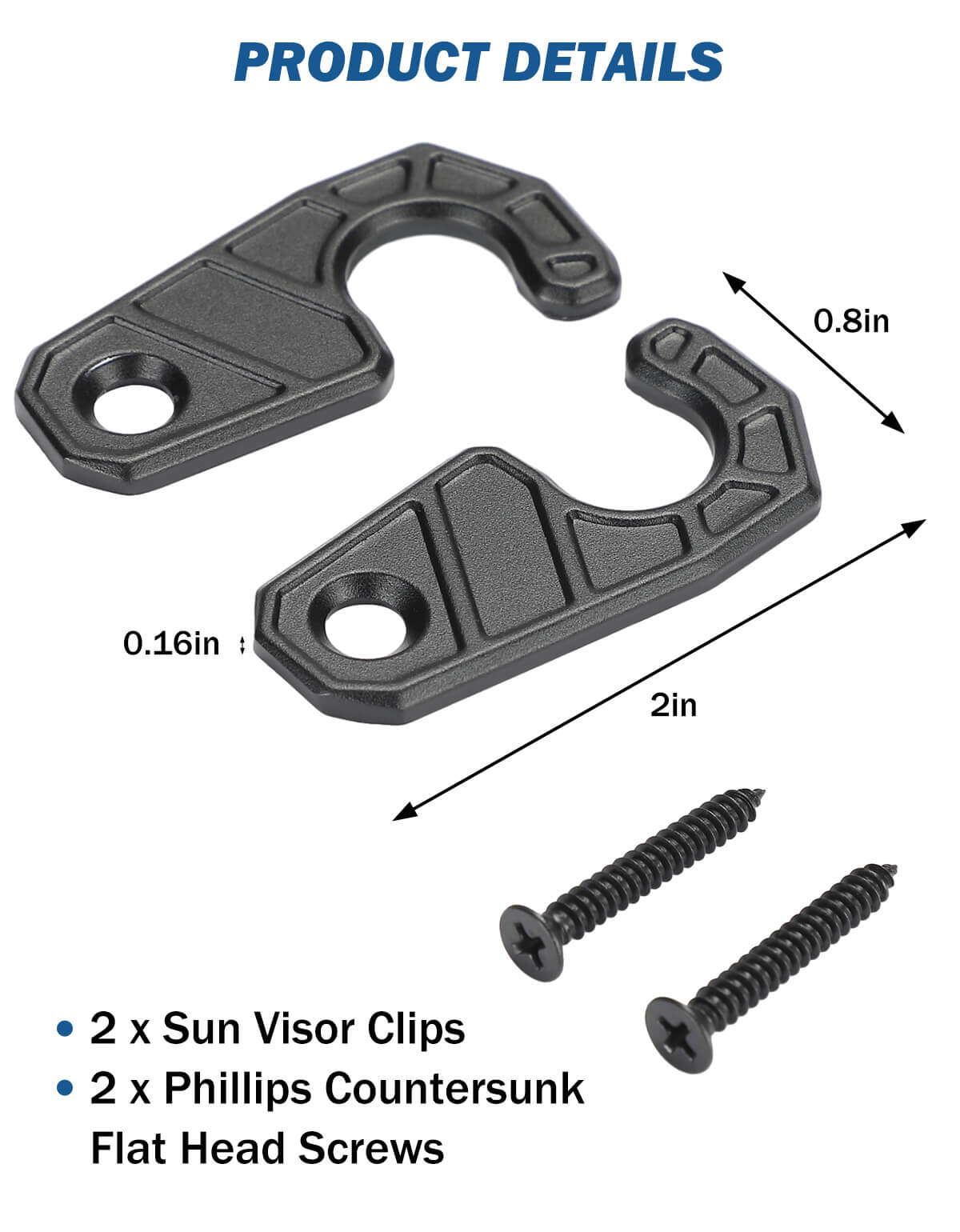 Upgraded Sun Visor Repair Kit for Wrangler JK/JL & Gladiator 2018–2026