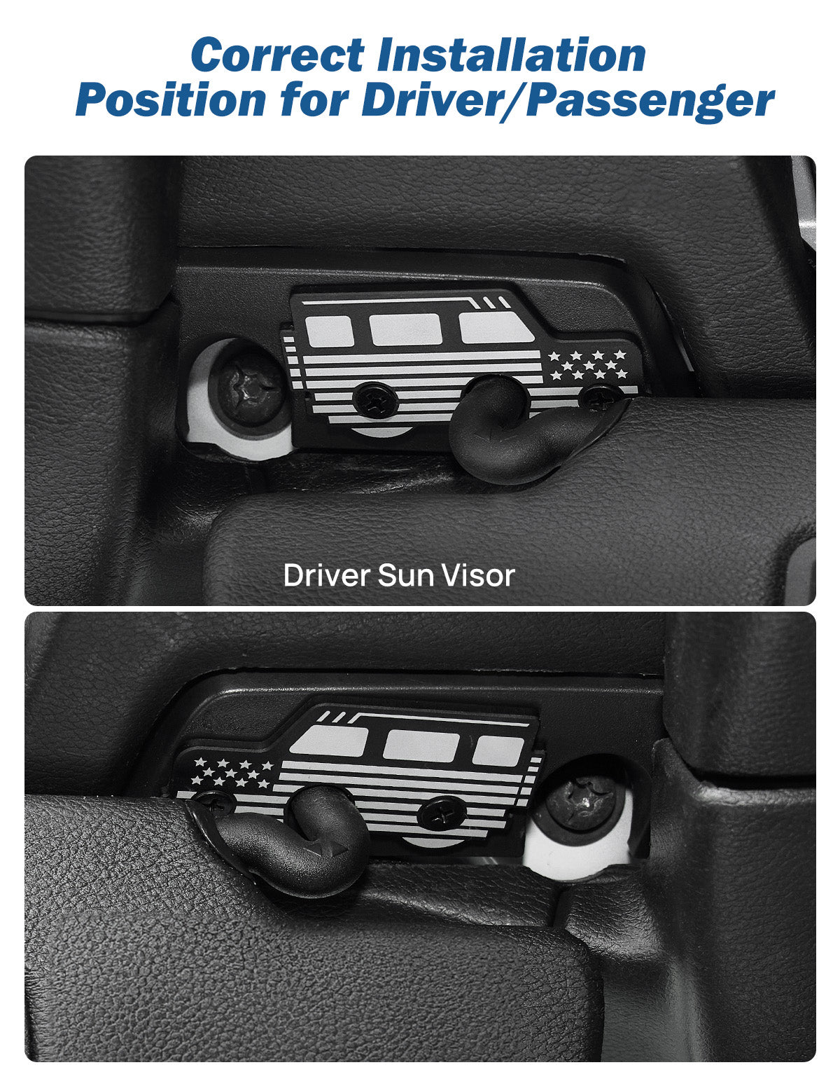 Aluminum Sun Visor Repair Kit for Wrangler JK JL & Gladiator 2018–2023