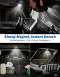 Magnetic LED interior dome light installed in Jeep Wrangler JL cabin