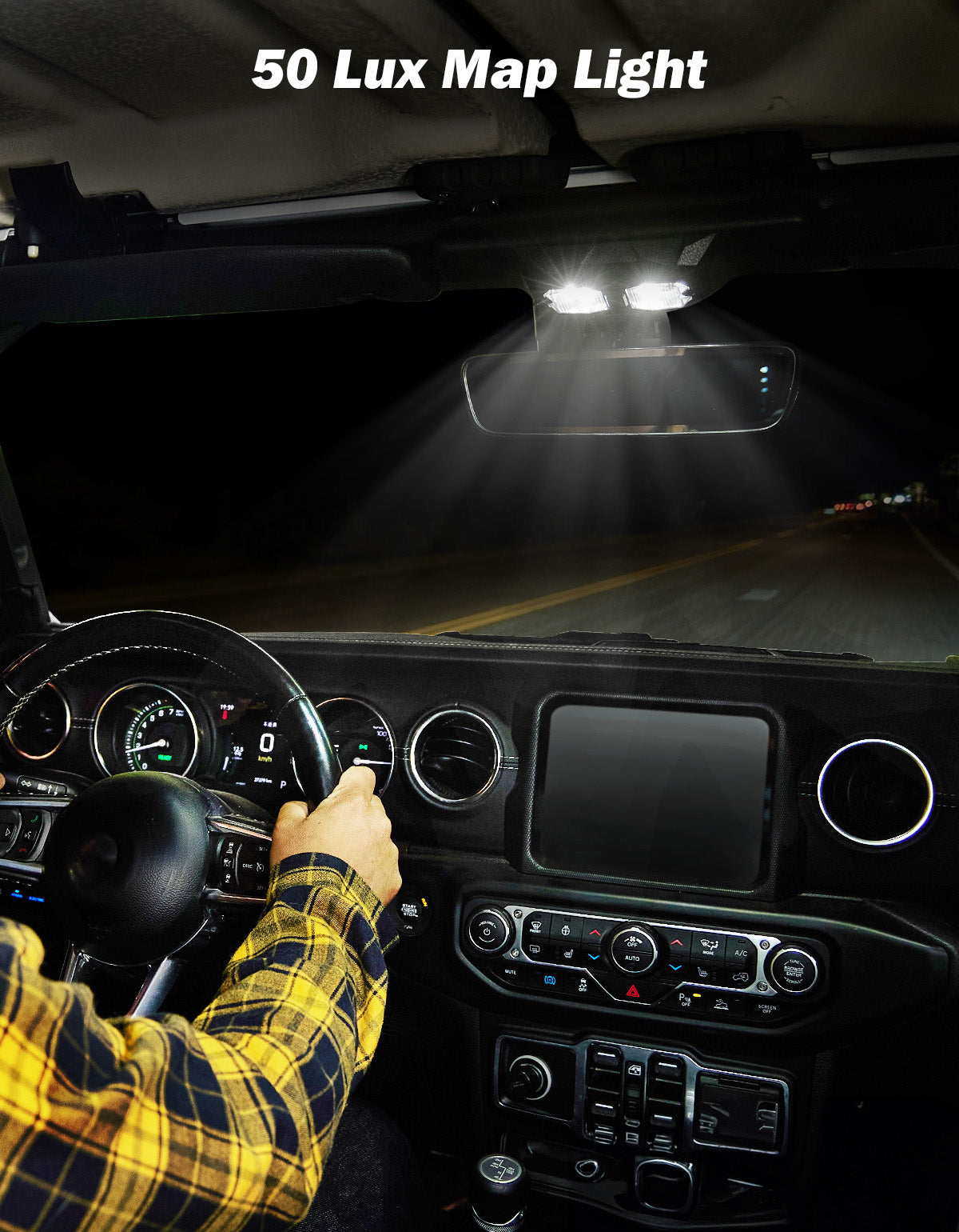 Magnetic LED Dome Map Light for Jeep Wrangler JL & Gladiator JT(2018–2023 JL / 2020–2023 JT)