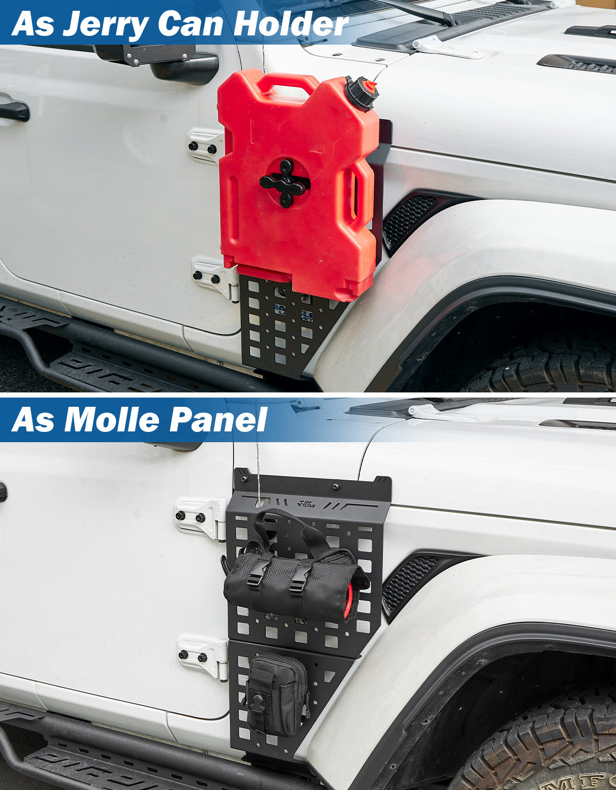 Passenger Side Jerry Can Holder & Molle Panel for Jeep Wrangler JL/Gladiator JT 2018-2026