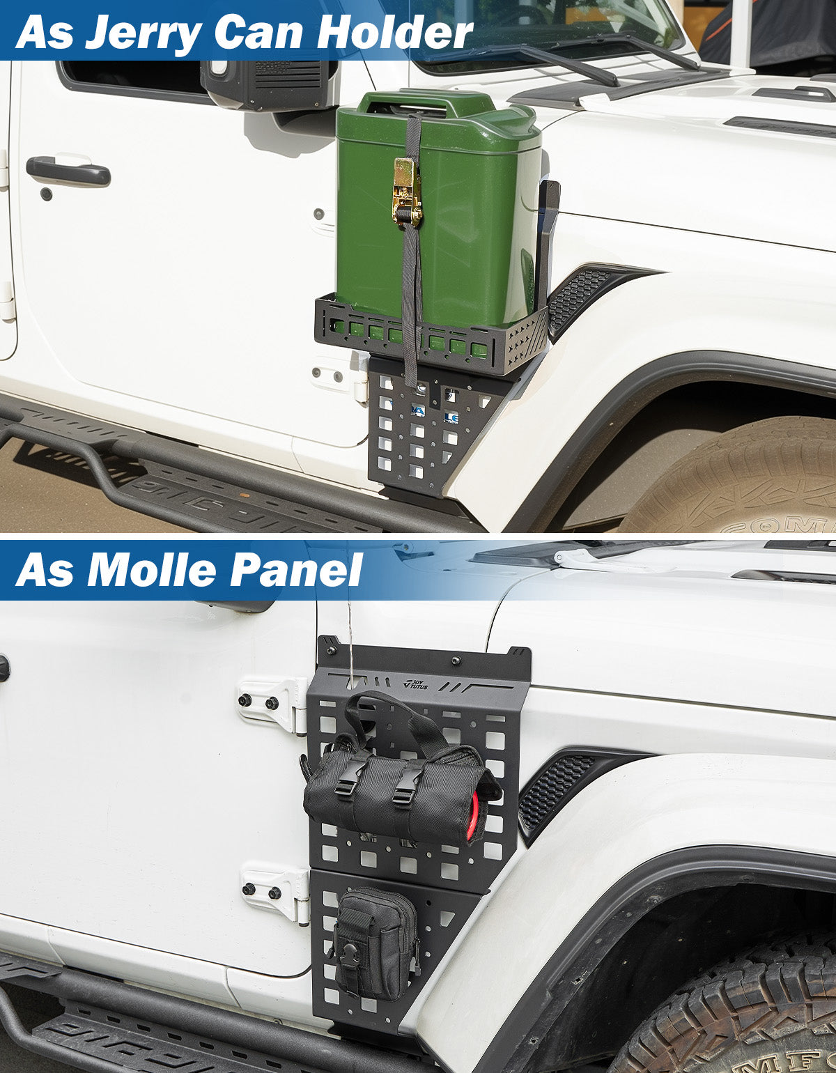 Passenger Side Jerry Can Holder & Molle Panel for Jeep Wrangler JL/Gladiator JT 2018-2026