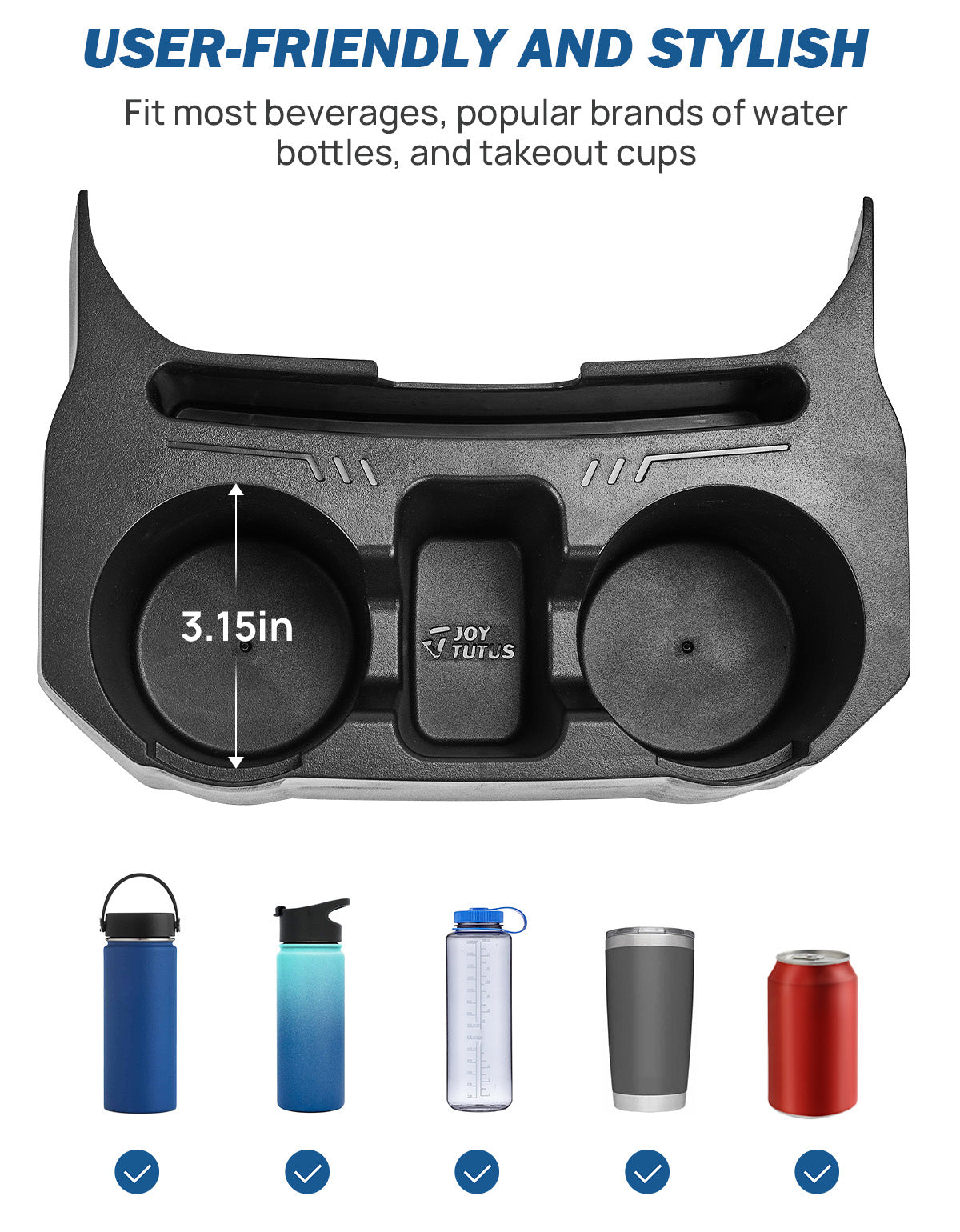 Backseat Cup Holder & Storage Organizer for Wrangler JL/JLU & Gladiator JT 2018–2026