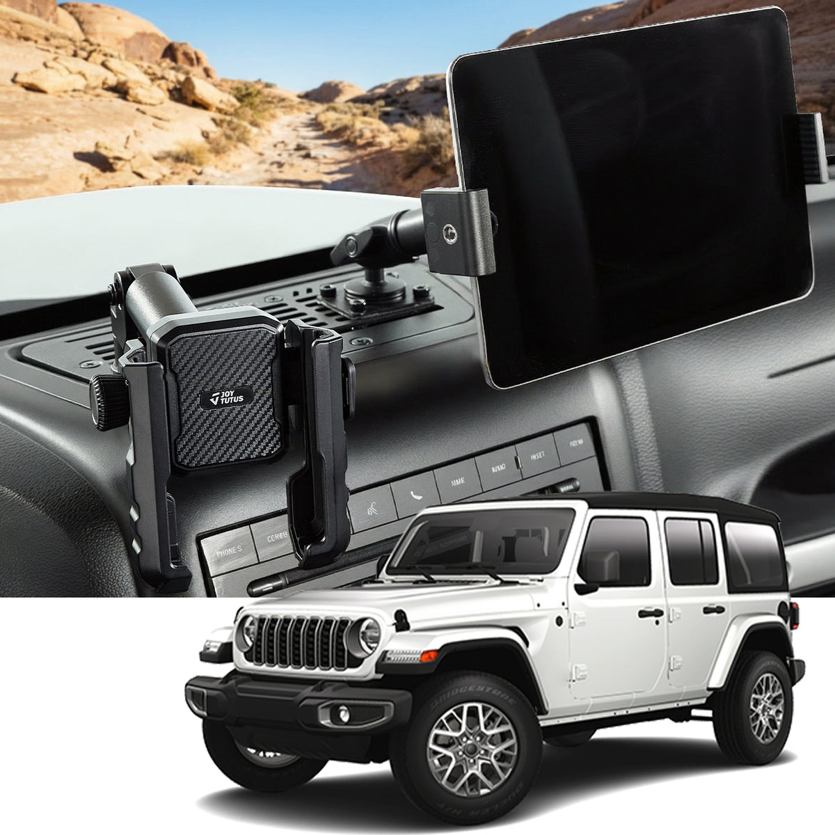 Metal Multi-Device Dash Platform Mount for Wrangler JK 2007-2018