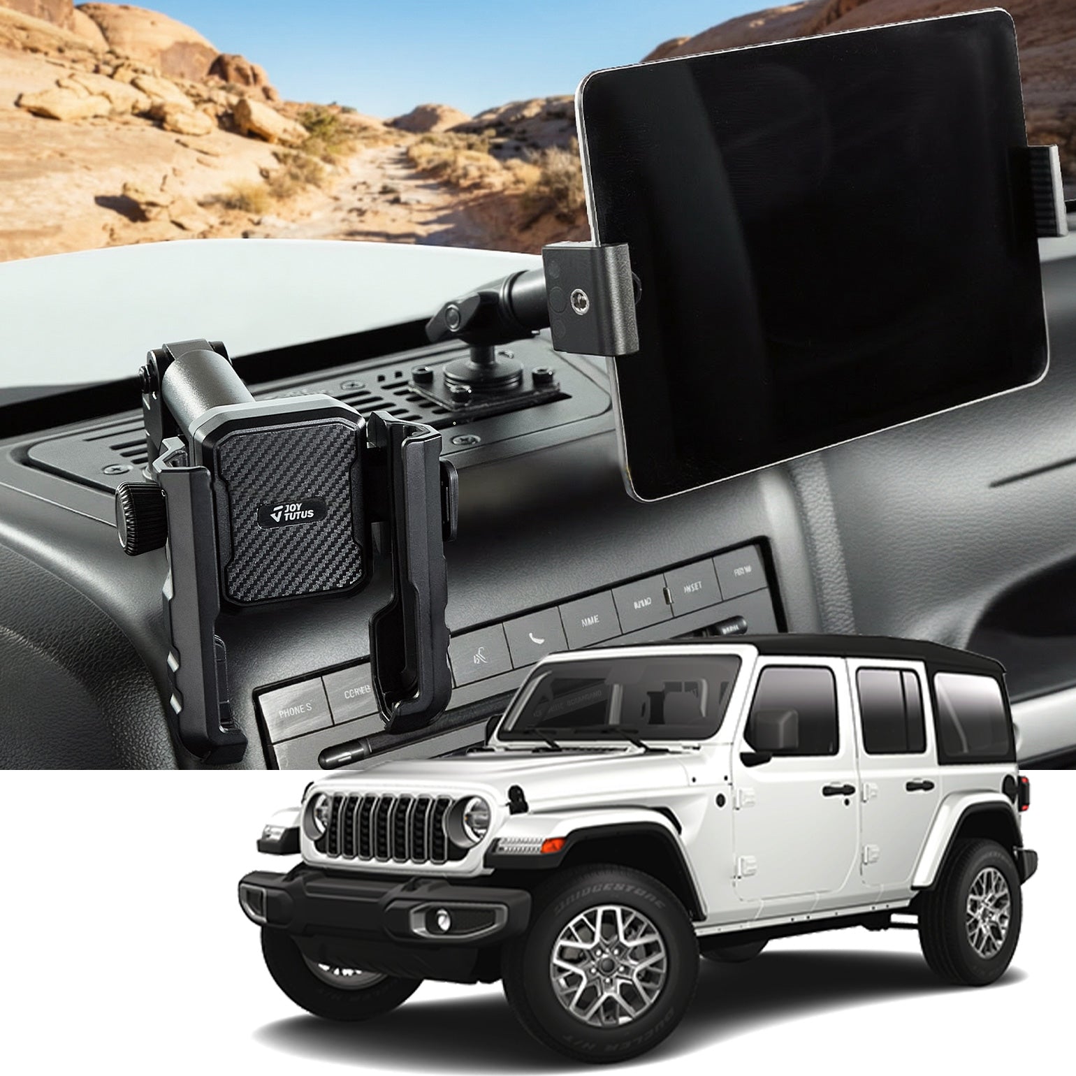 Metal Multi-Device Dash Platform Mount for Wrangler JK 2007-2018