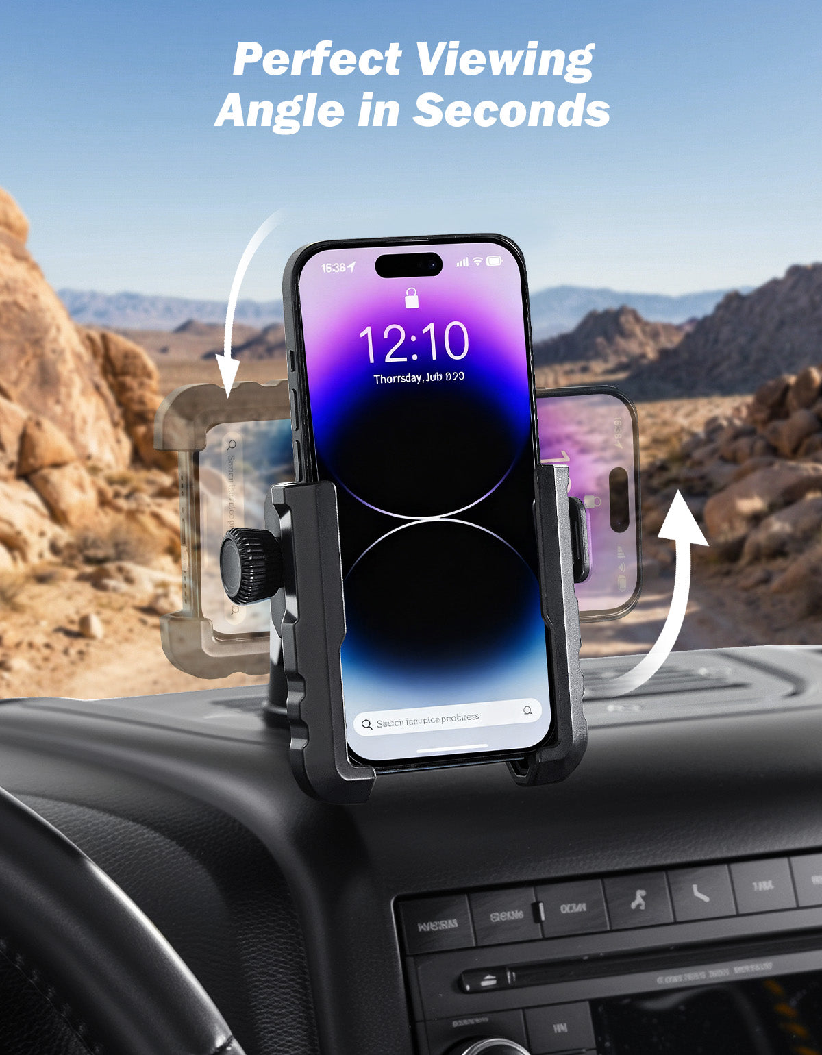 Metal Multi-Device Dash Platform Mount for Wrangler JK 2007-2018