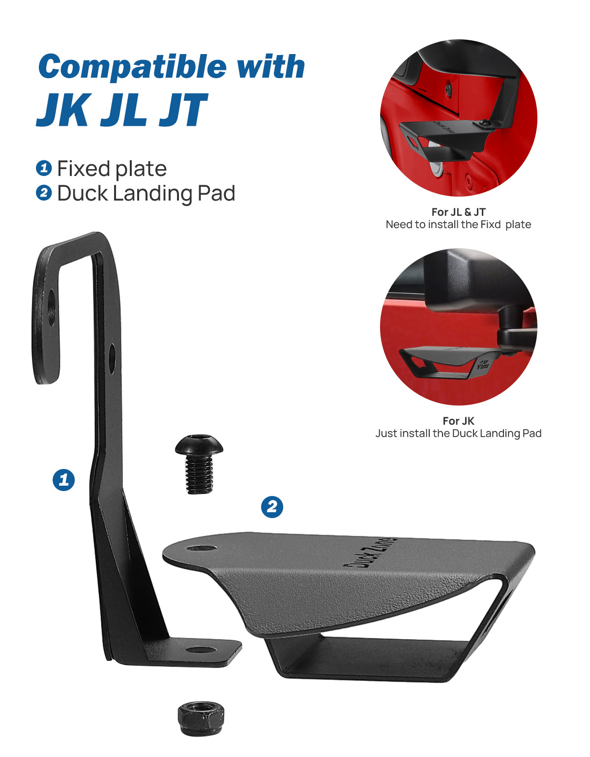 Duck Landing Pad & Mirror Mount for Jeep Wrangler JK/JL 2007-2026 & Gladiator JT