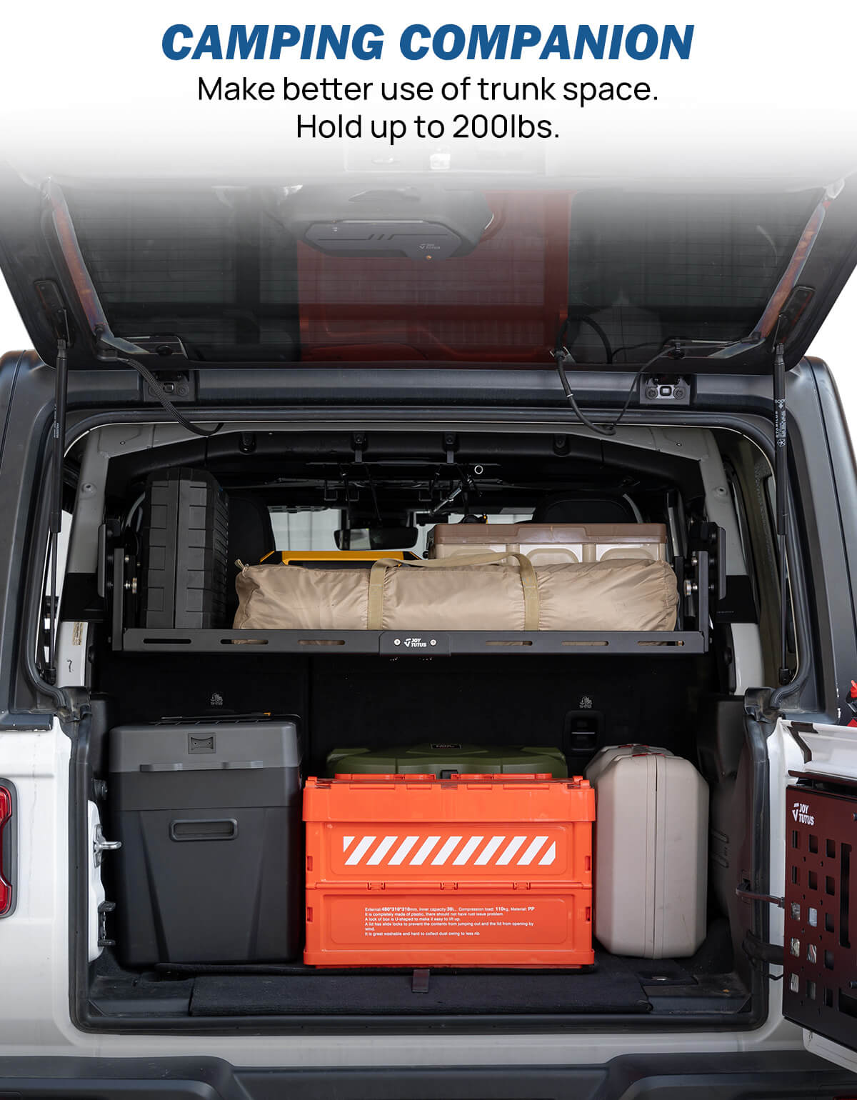 Rear Cargo Rack Basket Compatible with Wrangler JL 2018-2023 (Hard-Top Only)