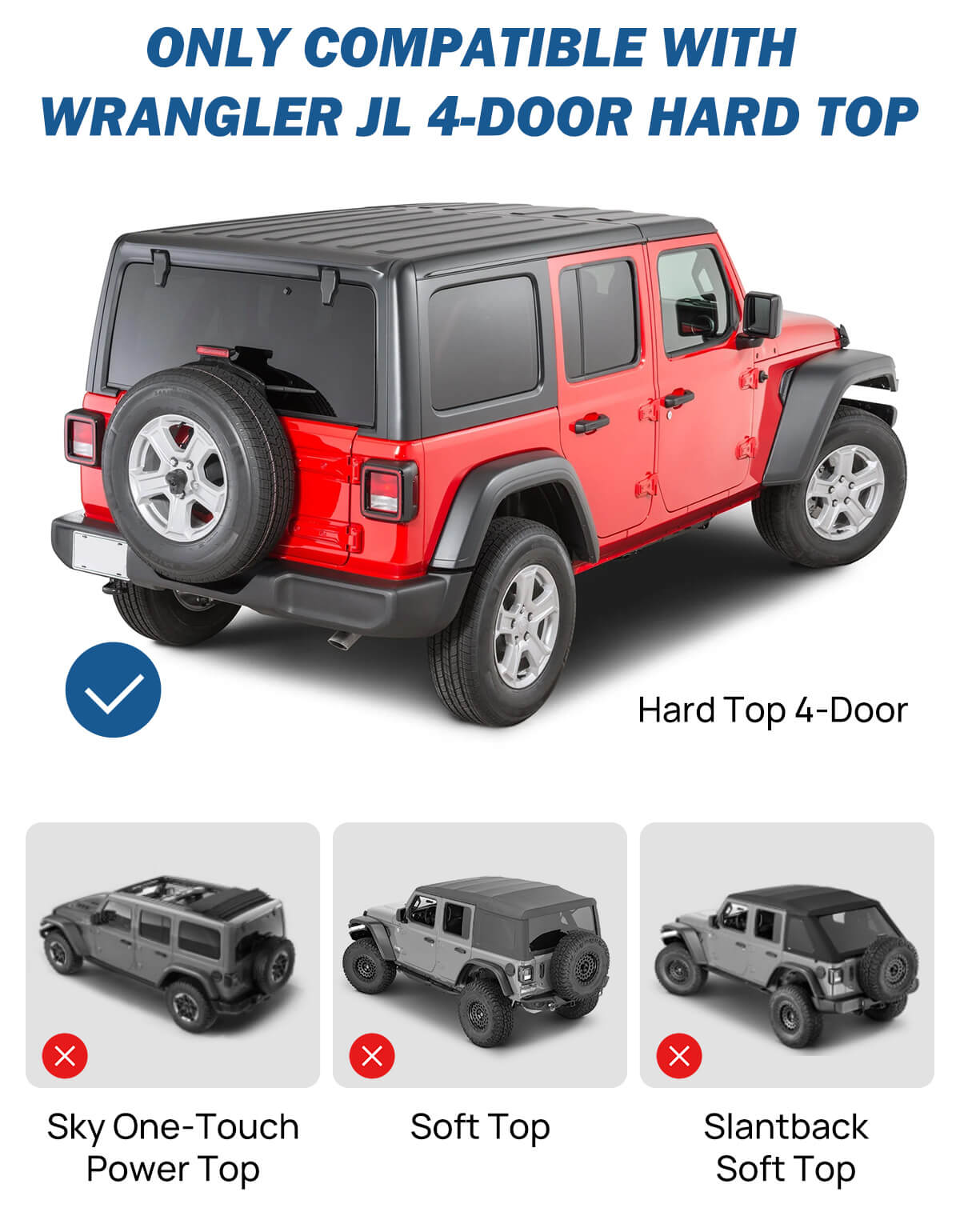 Rear Cargo Rack Basket Compatible with Wrangler JL 2018-2023 (Hard-Top Only)