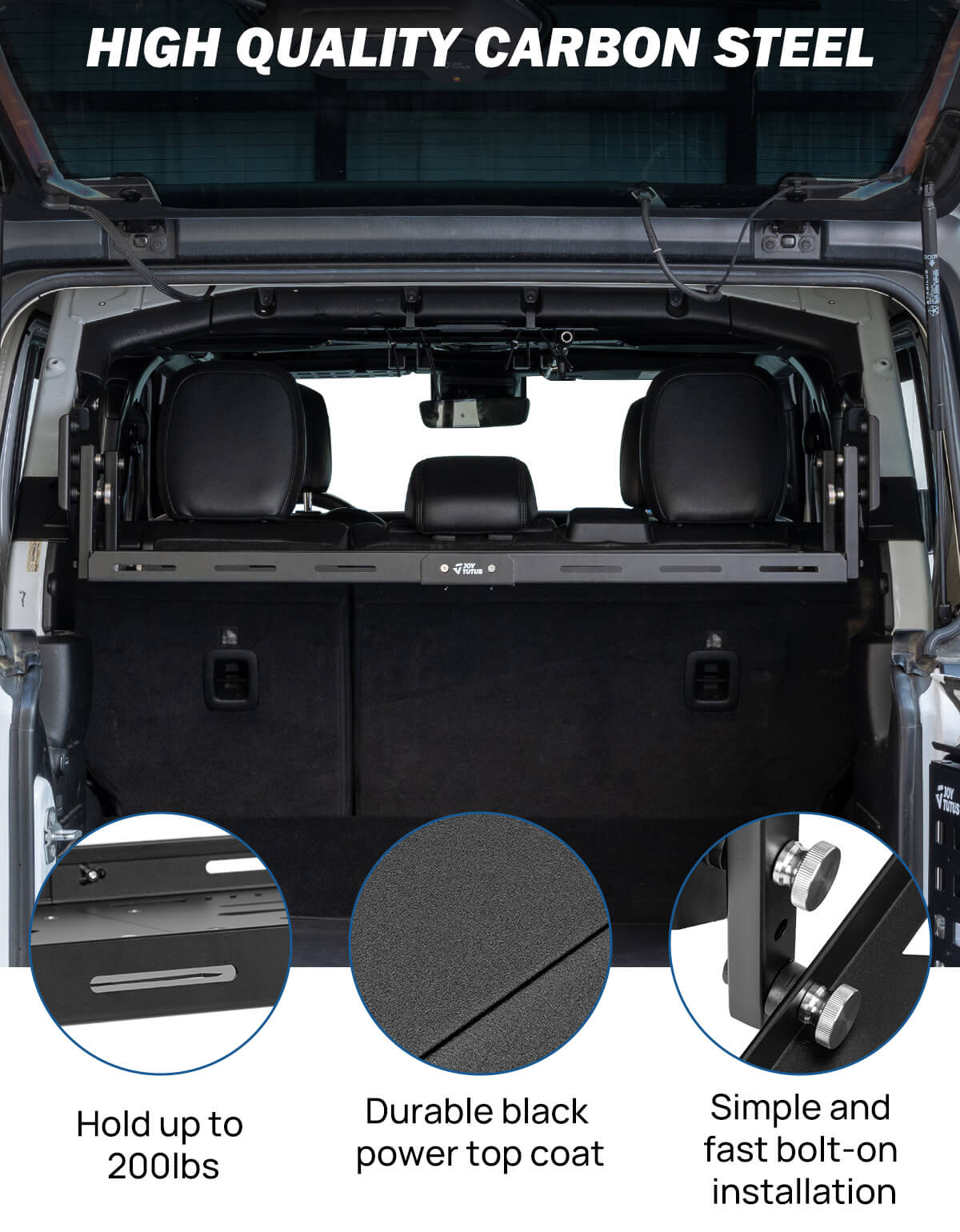 Rear Cargo Rack Basket Compatible with Wrangler JL 2018-2023 (Hard-Top Only)