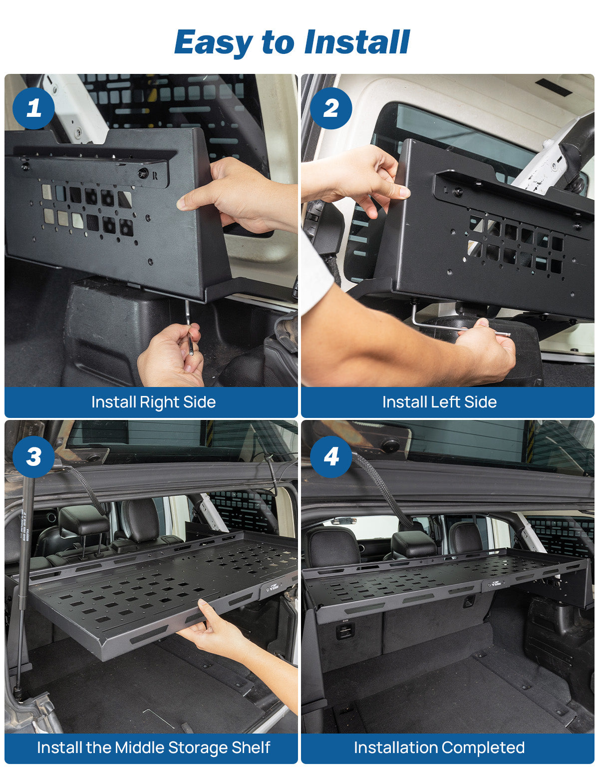 Rear Cargo Shelf for Wrangler JK & JL Unlimited 4-Door Hard Top (2007–2026)